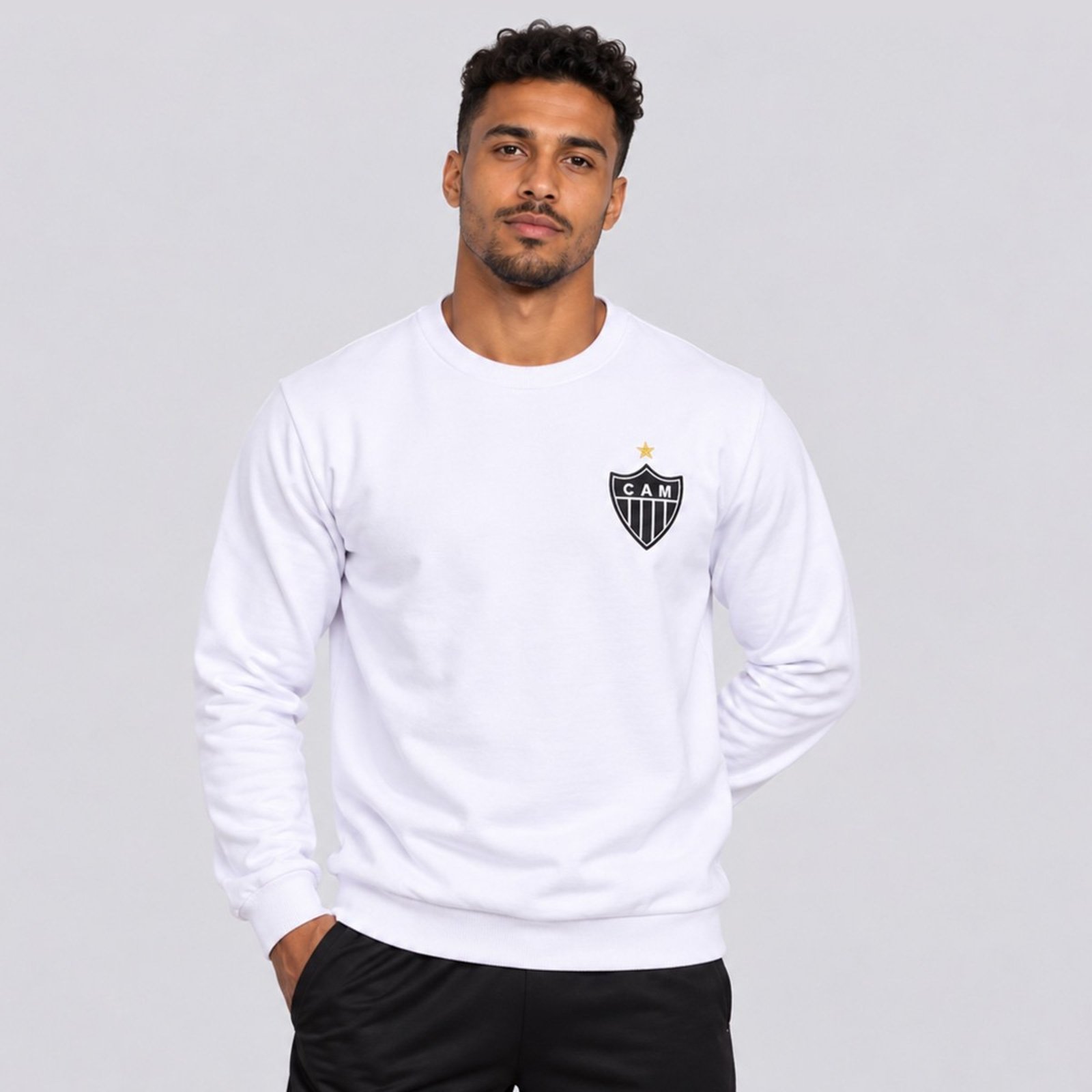 Moletom Atlético Mineiro Retrô Branco