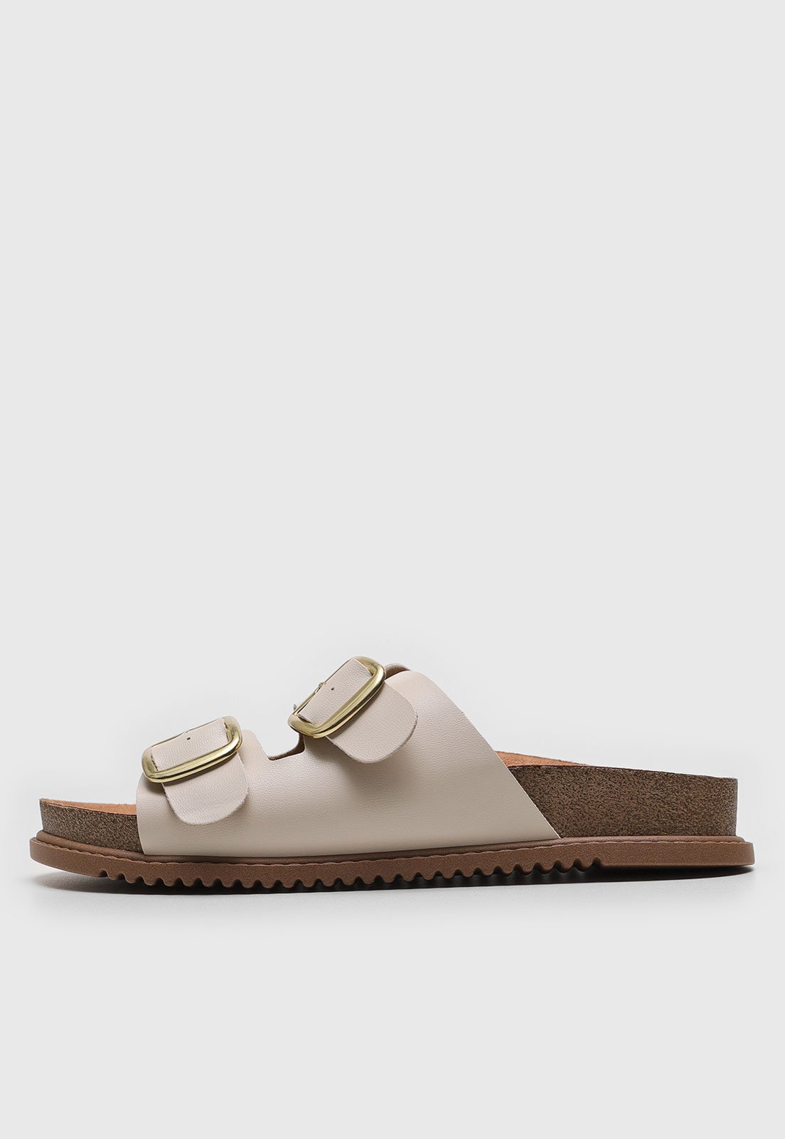 Rasteira Papete Beira Rio Fivela Off-White