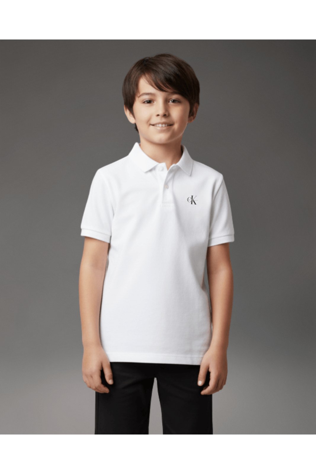 Infantil - Polo Menino Logo Re Issue Calvin Klein Jeans - Branco 2 Calvin Klein Jeans