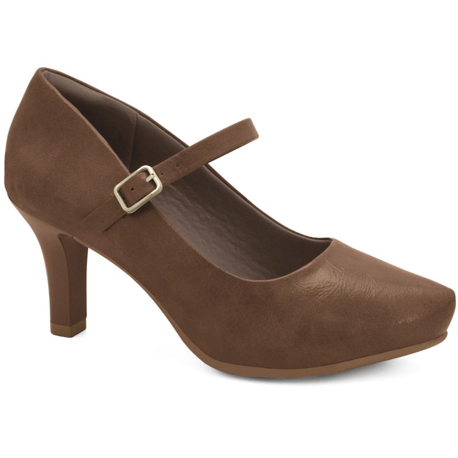 Sapato Feminino Boneca Salto Médio Meia Pata Comfortflex 2685302 - Capuccino