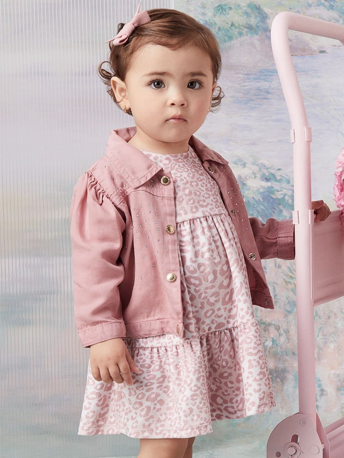 Infantil - Jaqueta Rosê Com Strass Animê