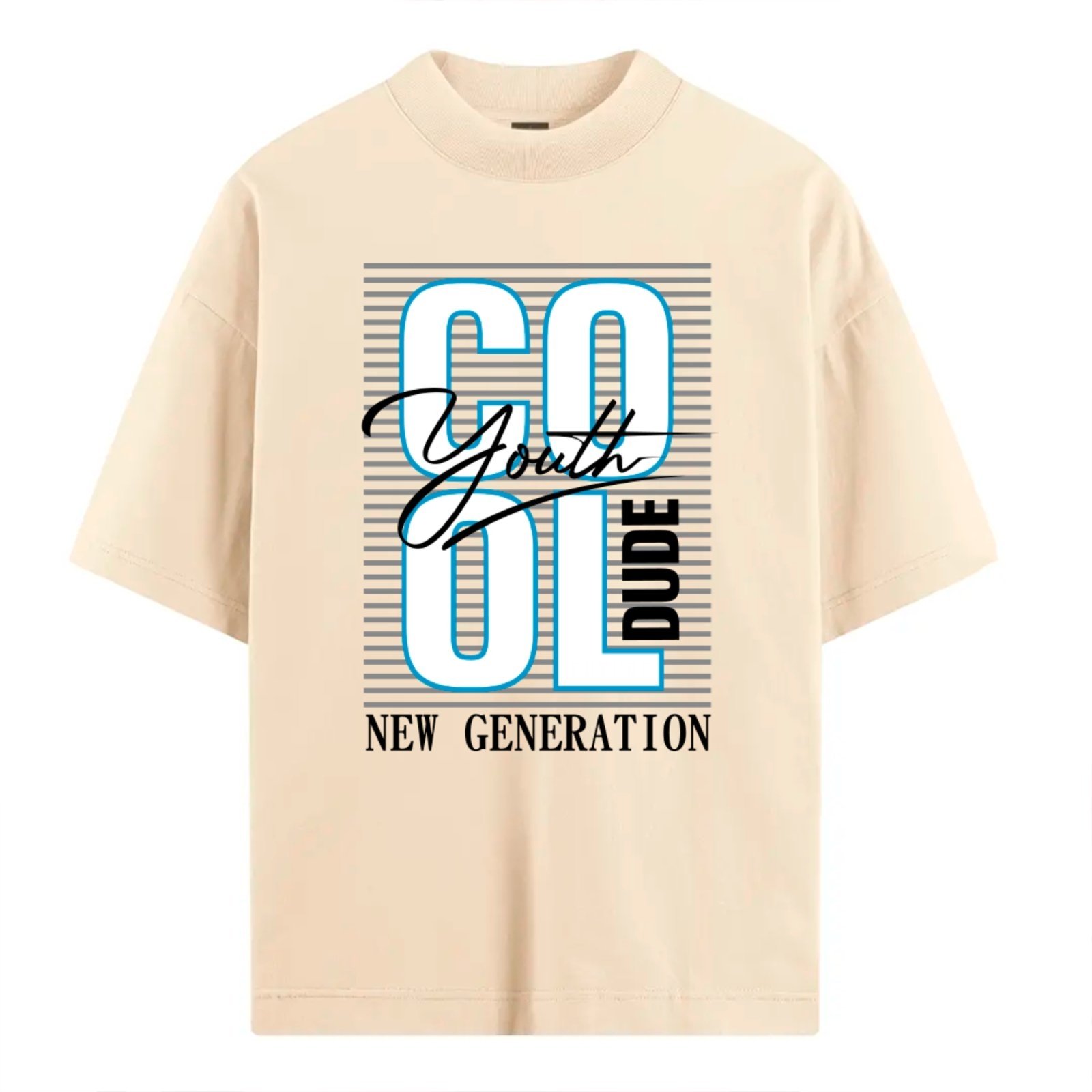 Camiseta Ousy Unissex Go Youth Dude Future New Generation Básica Off White