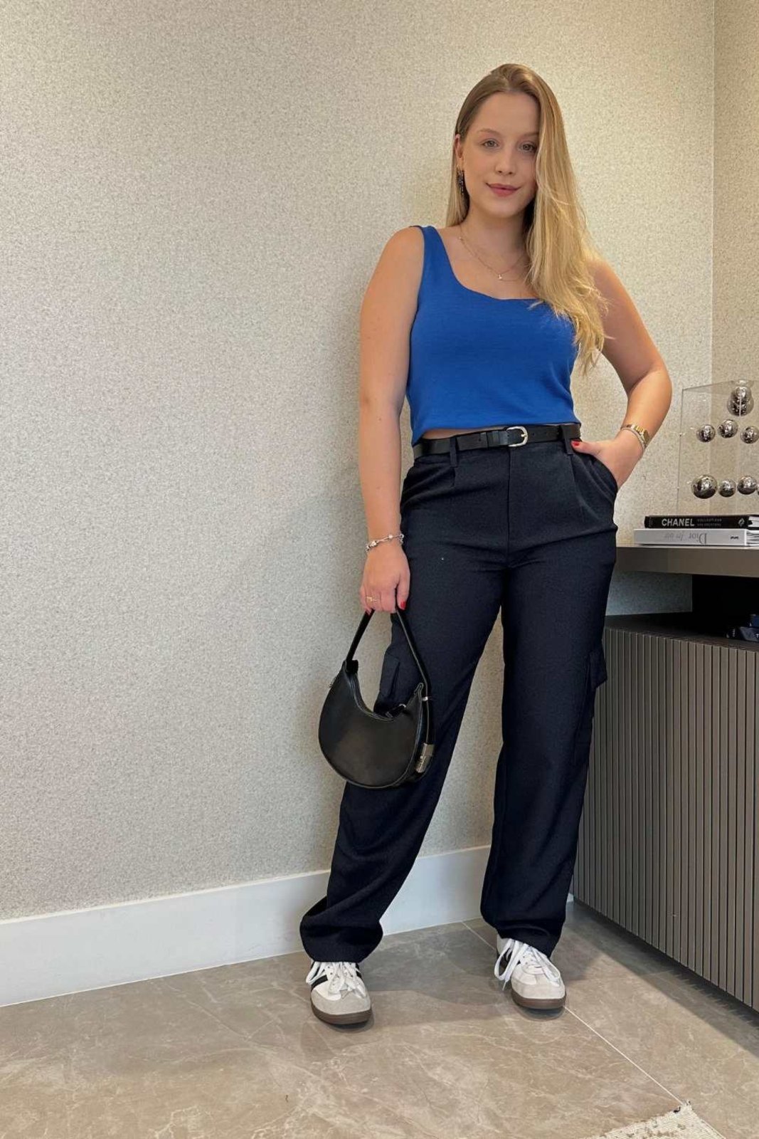 Calça Vanibele Cargo Azul Marinho