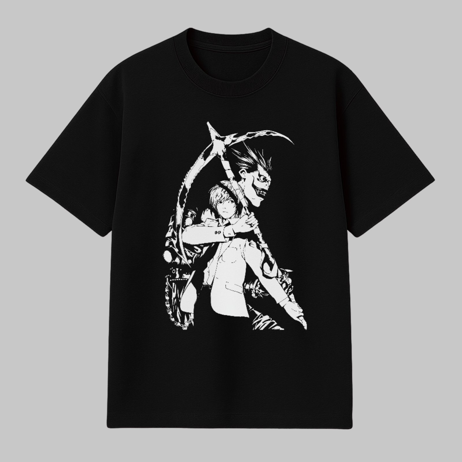 Camiseta Ousy Básica Anime Death Note Light E Ryuk Unissex Preto