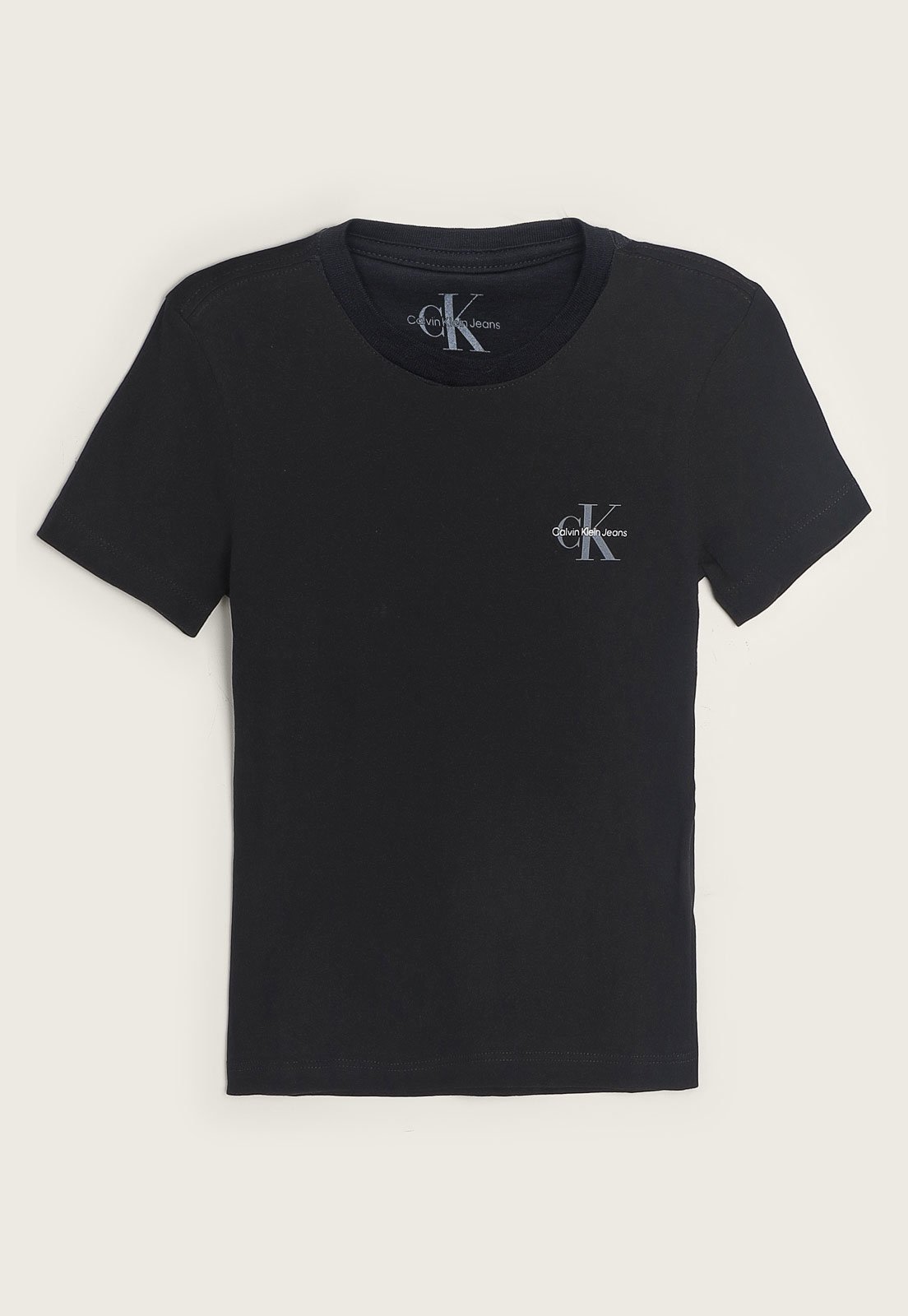 Infantil – Camiseta Calvin Klein Logo Preta