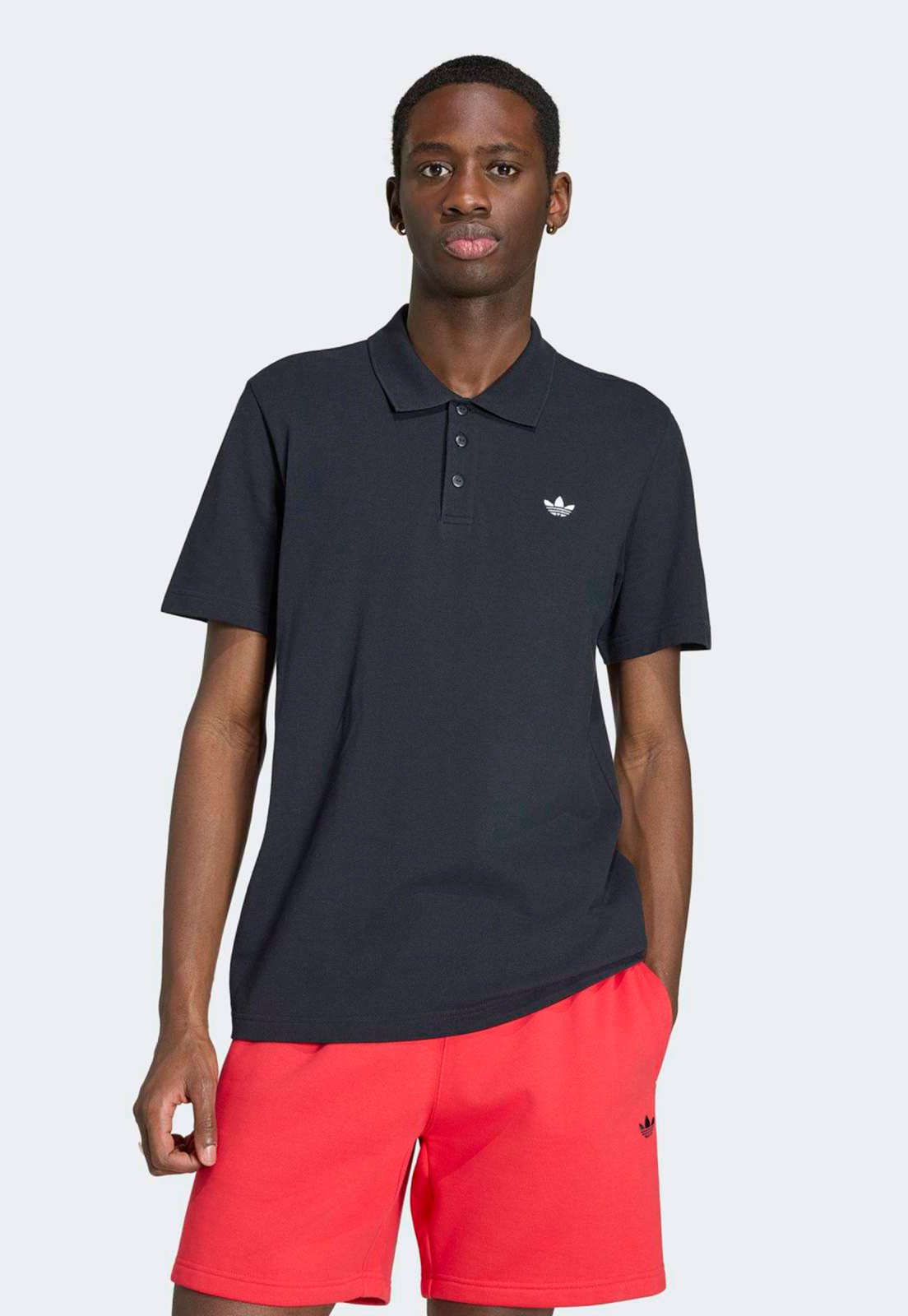 Camiseta Polo Masculina adidas Originals Trefoil Essentials Preta