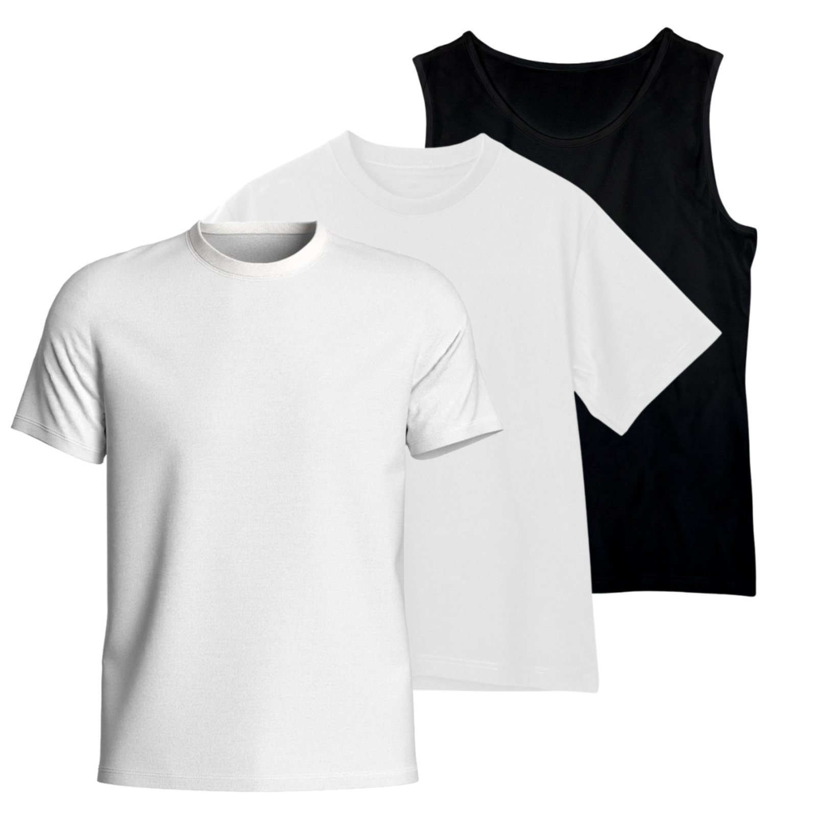 Kit Camiseta Basica + Camiseta Regata + Camiseta Oversized de Algodão Masculina Estilo Casual