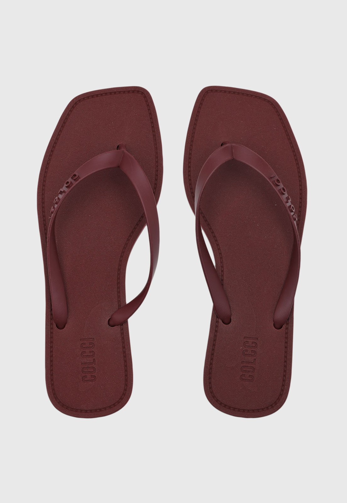 Chinelo Feminino Colcci Dedo Ponta Quadrada Vinho