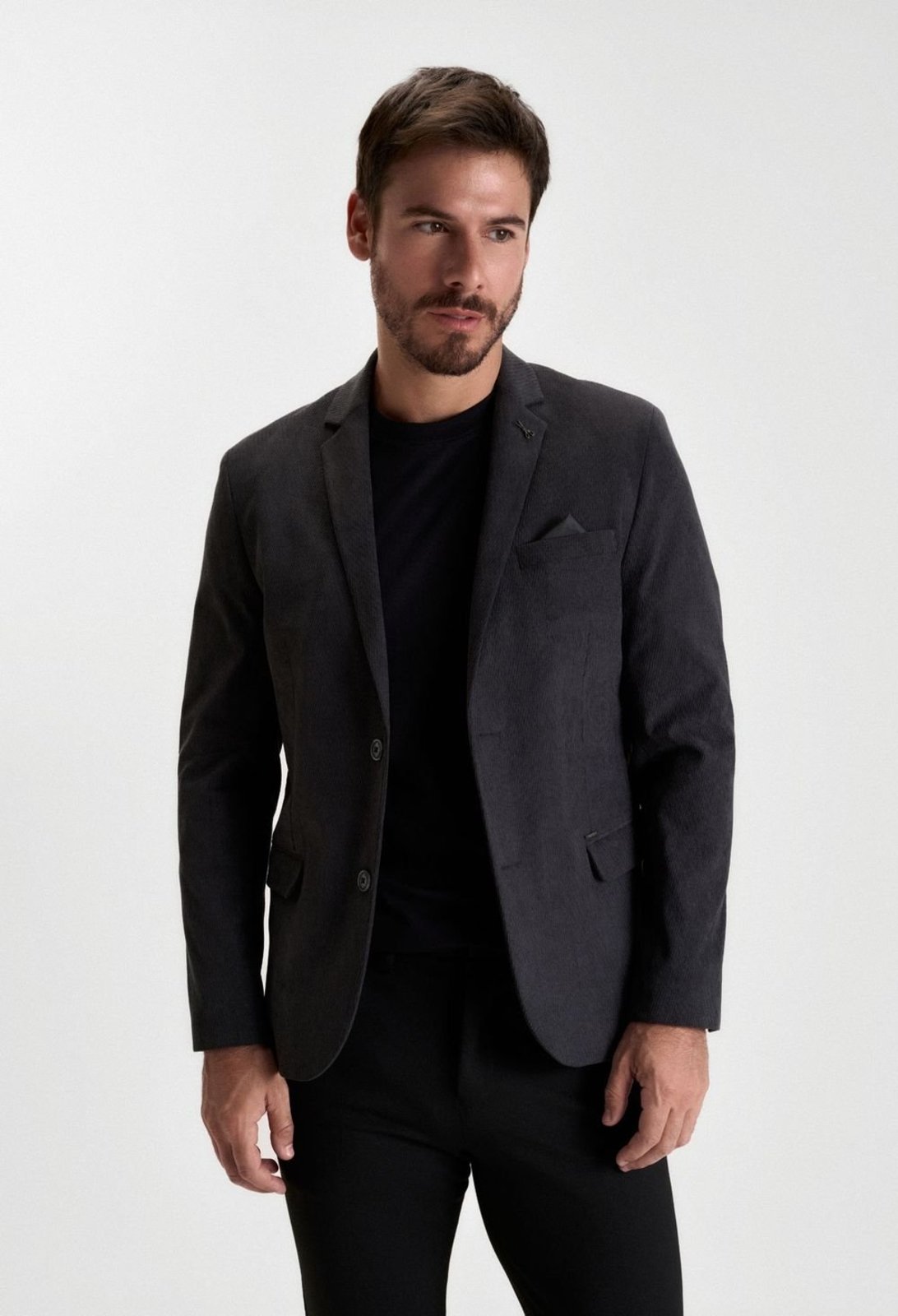 BLAZER DOCTHOS SLIM VELUDO CANAIS 004 Cinza Claro 50