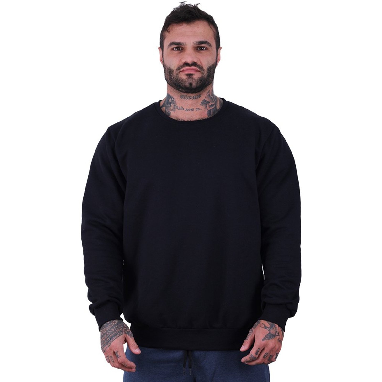 Blusa Moletom Lisa Basic Masculina MXD Conceito Sem Touca Preto