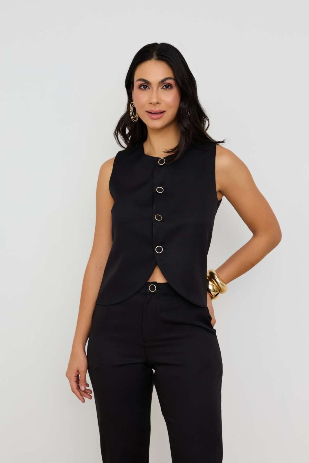 Colete Vanibele Cropped Preto