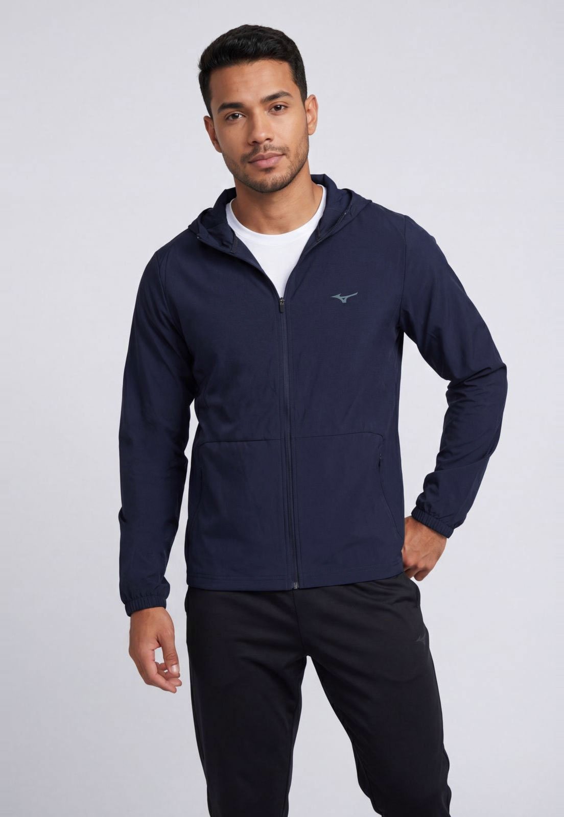 Jaqueta Masculina Mizuno Capuz Azul Marinho