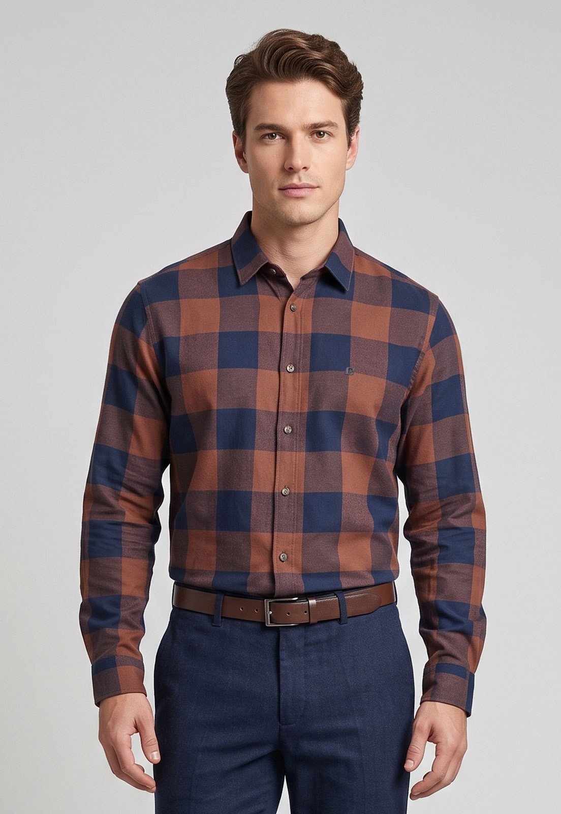 Camisa Masculina Colcci Xadrez Azul Marinho