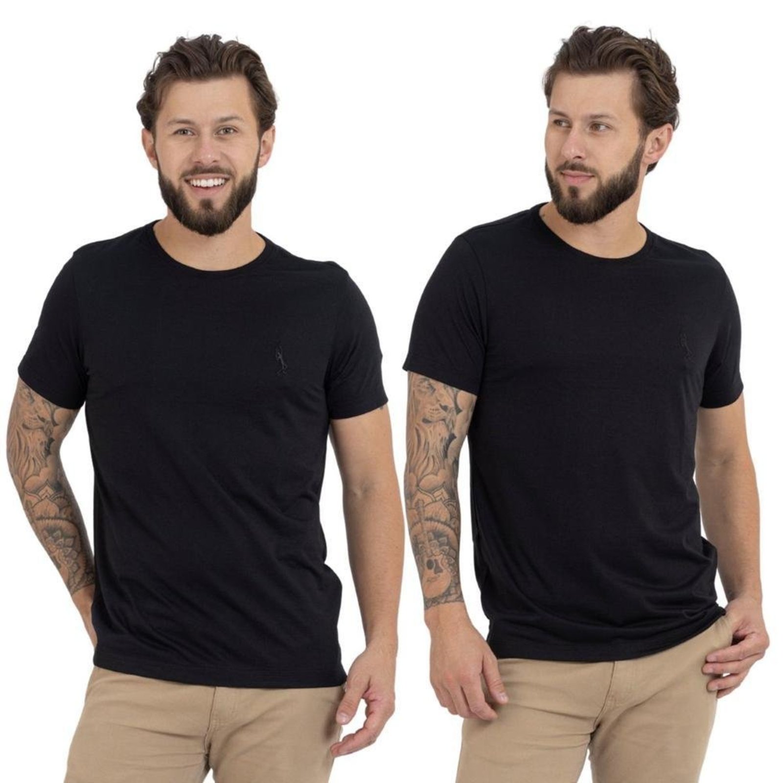 Kit 2 Camiseta Básica Casual Masculina Confortável em Malha Leve