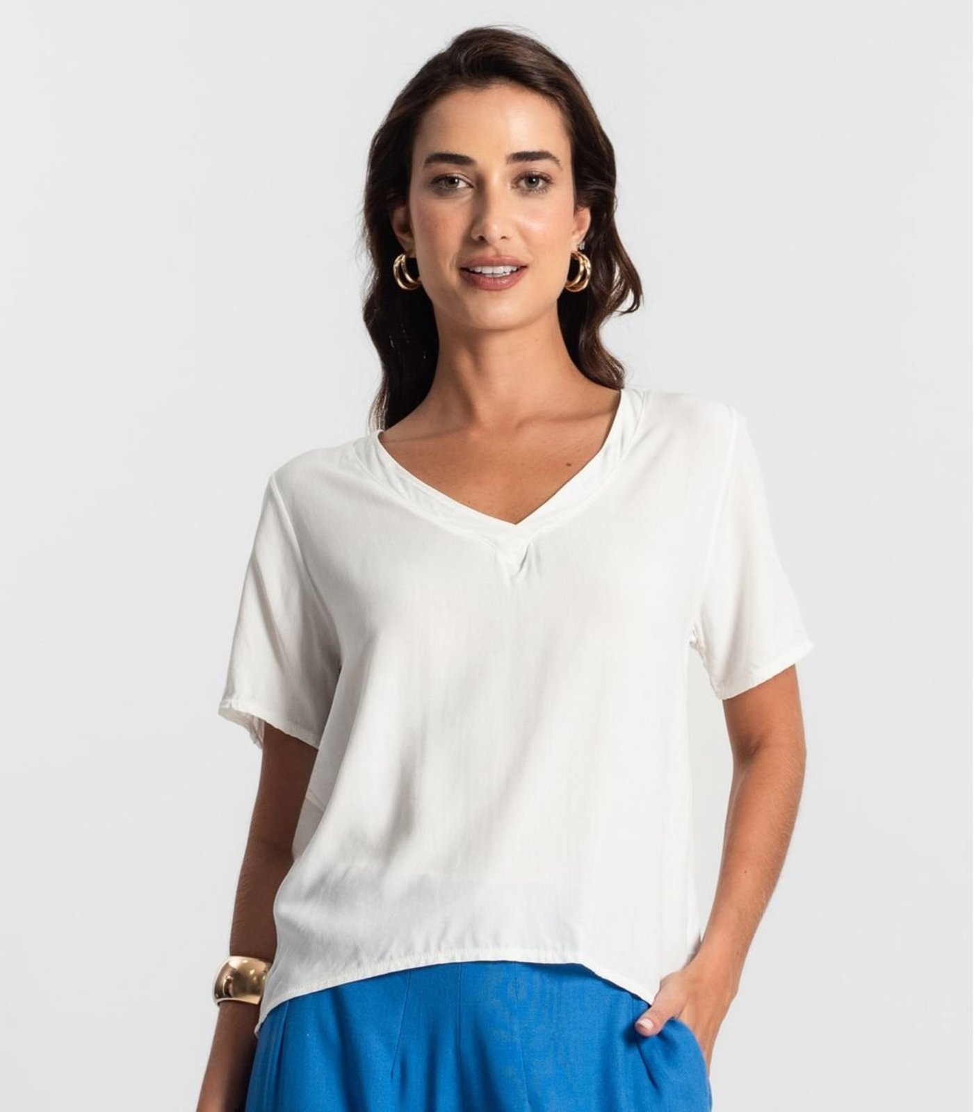 Vista 3 Blusa Feminina Lisa Endless ENDLESS BÁSICOS azul ENDLESS BÁSICOS azul
