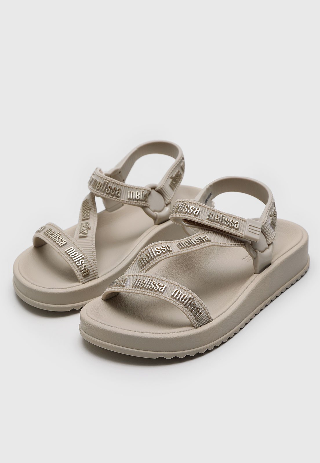 Infantil - Sandália Papete Mini Melissa Stripes M Lover Bege