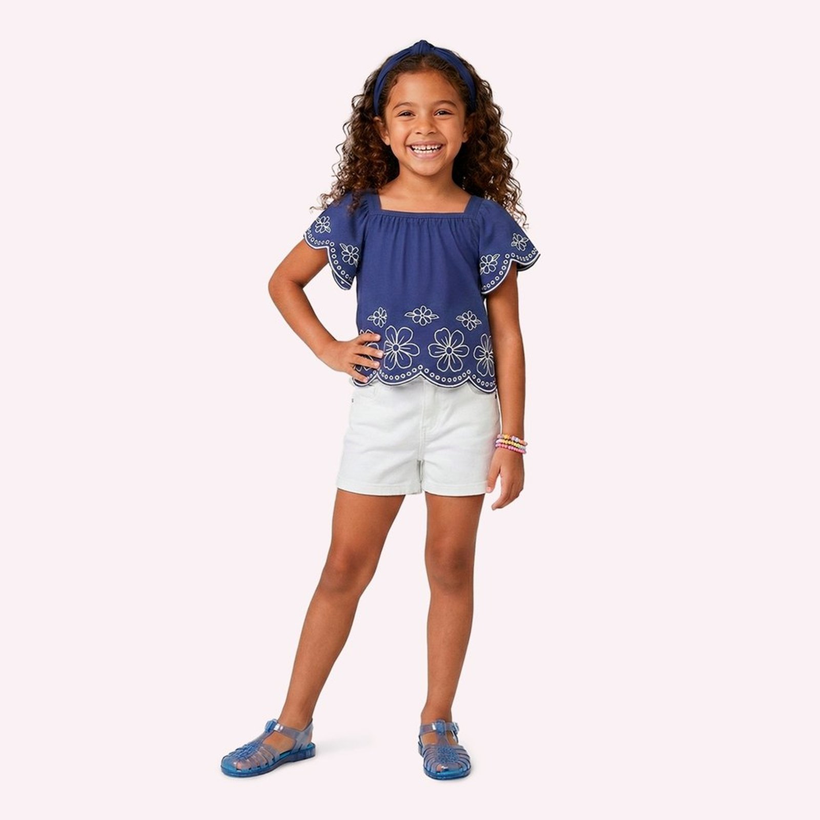 Infantil - Blusa Cropped Menina Flores Nanai