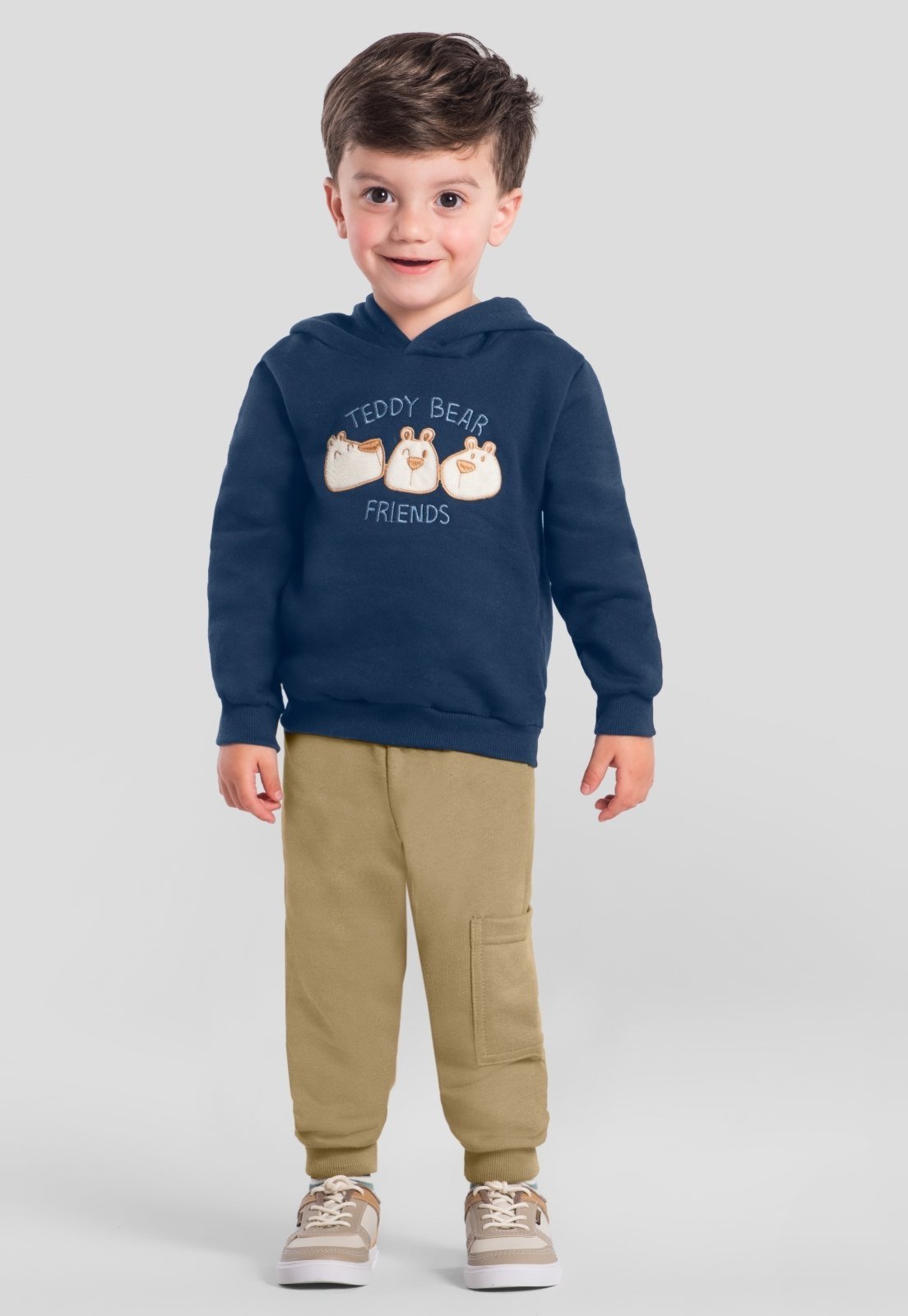 Infantil - Conjunto menino em moletom de ursinhos Brandili