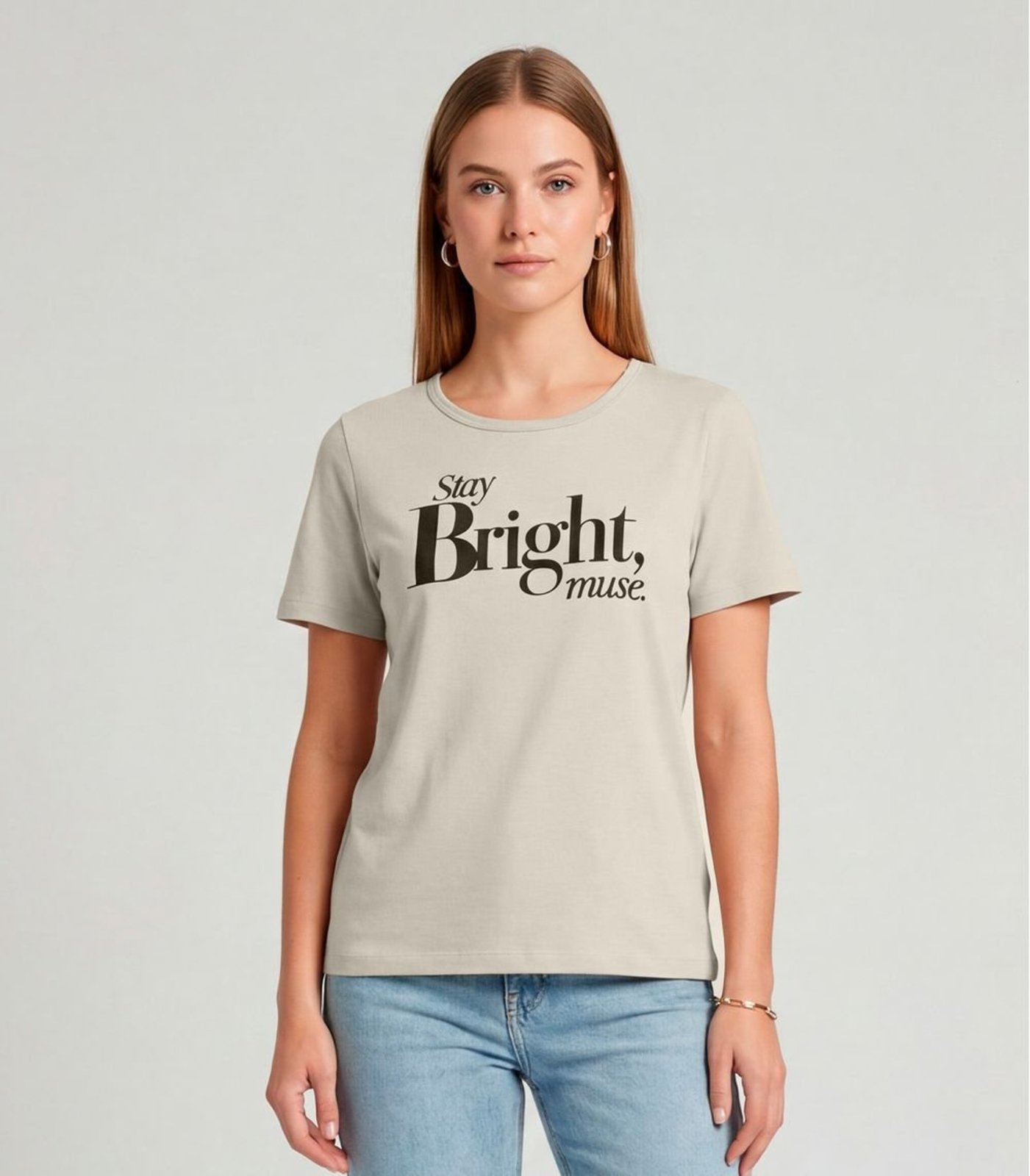 Blusa Feminina Com Estampa Infinita Cor Bege