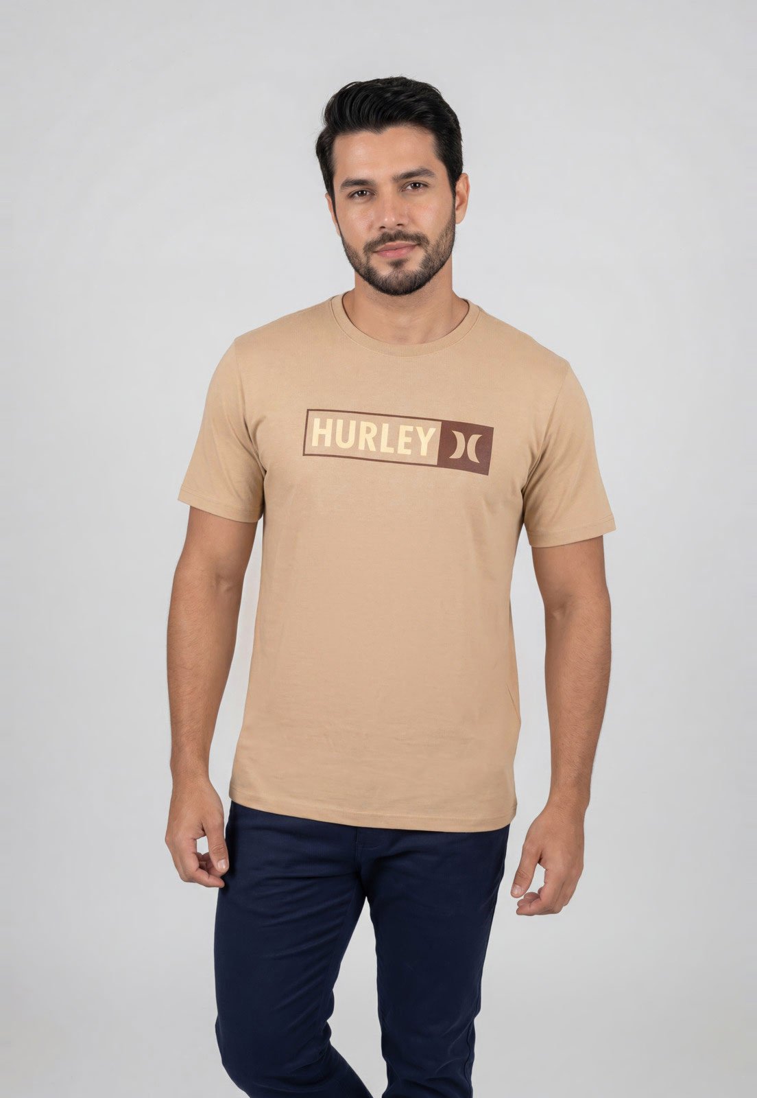 Camiseta Masculina Hurley Logo Bege