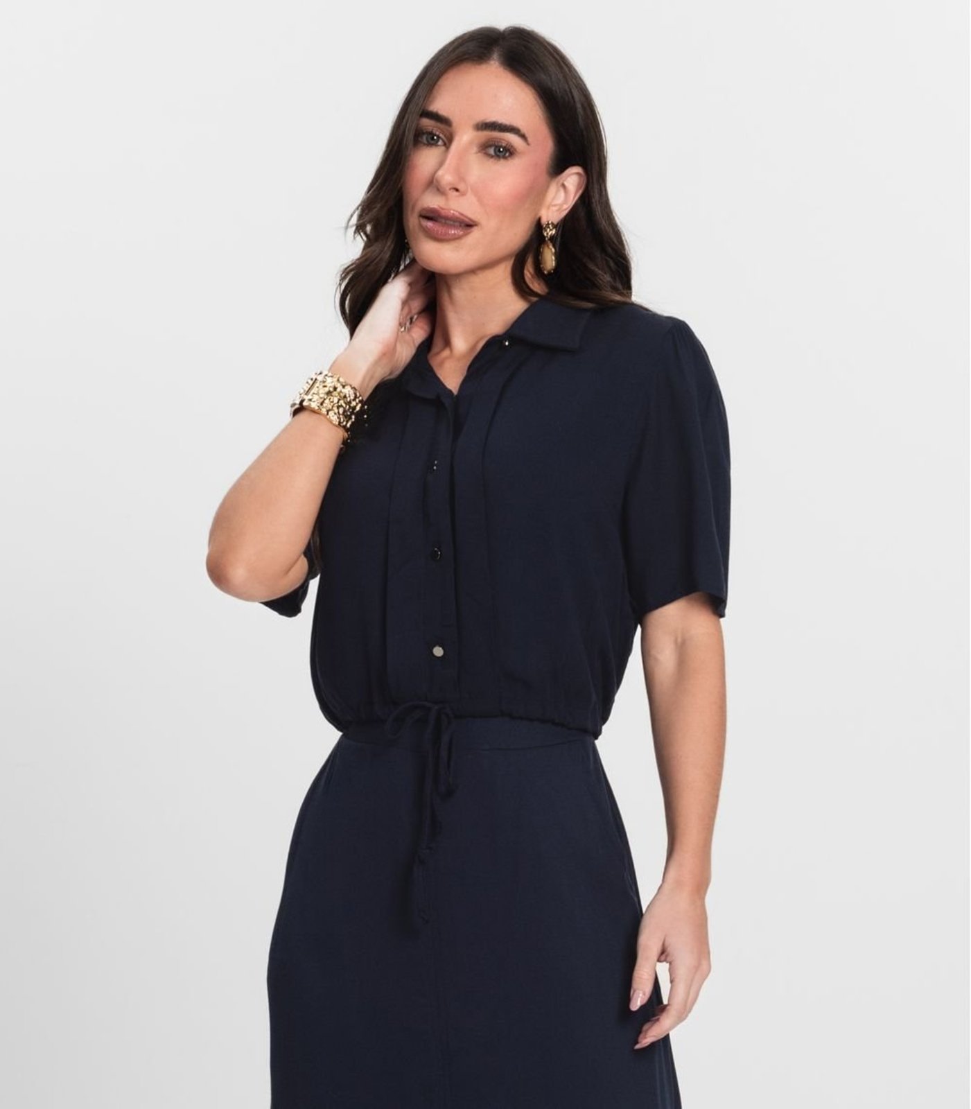 Camisa Feminina de Viscose Sarjada Endless Azul