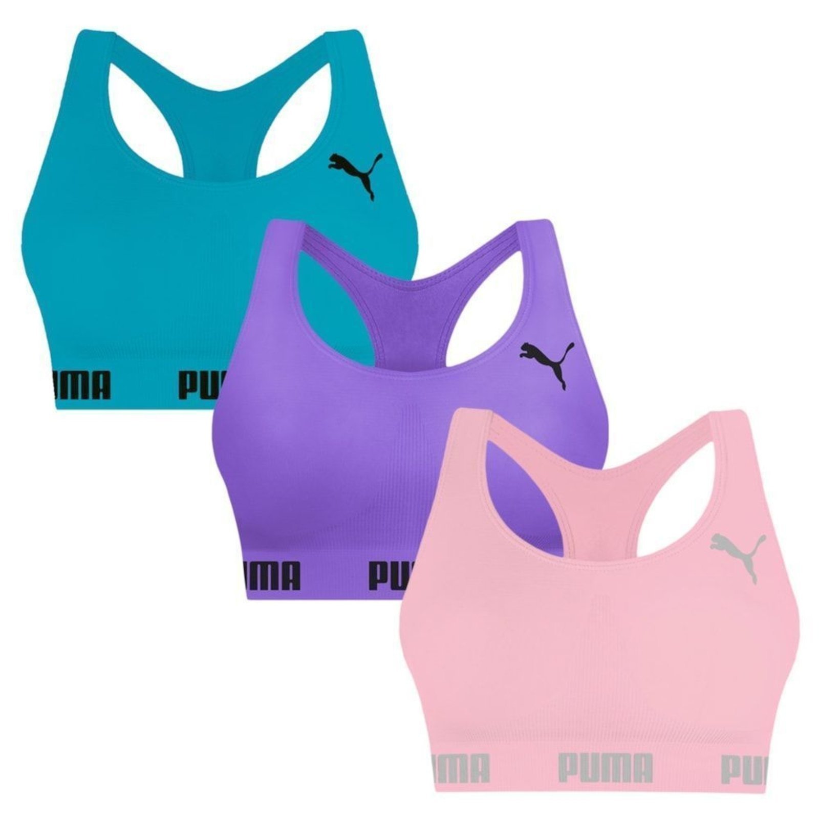 Kit 3 Tops Puma Nadador Sem Costura Feminino – Azul – puma