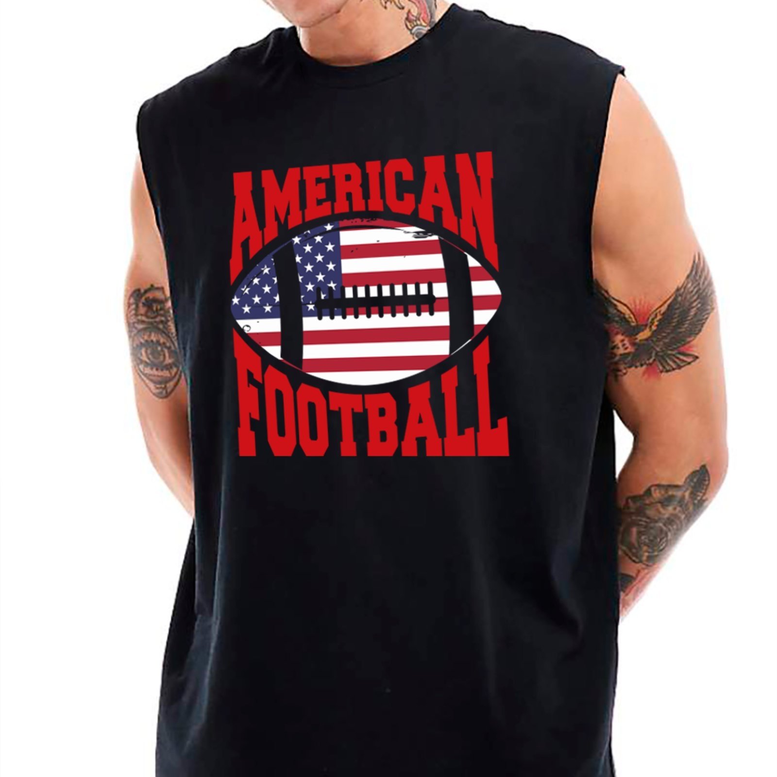 Camiseta Regata Machão Ousy Futebol Americano Vintage Oversized Masculina Preto