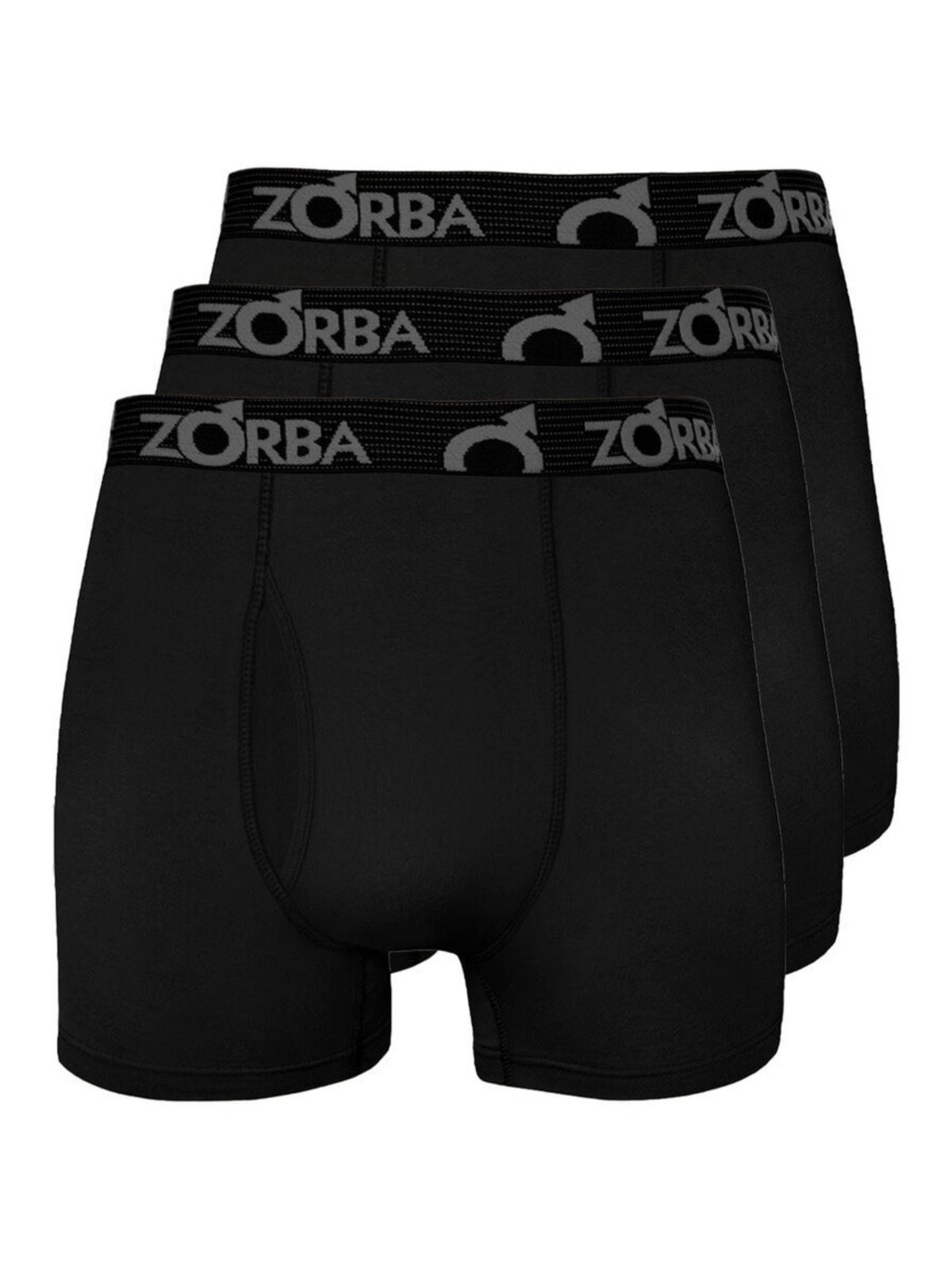 Kit com 3 Cuecas Boxer com Abertura Zorba 848 Preto
