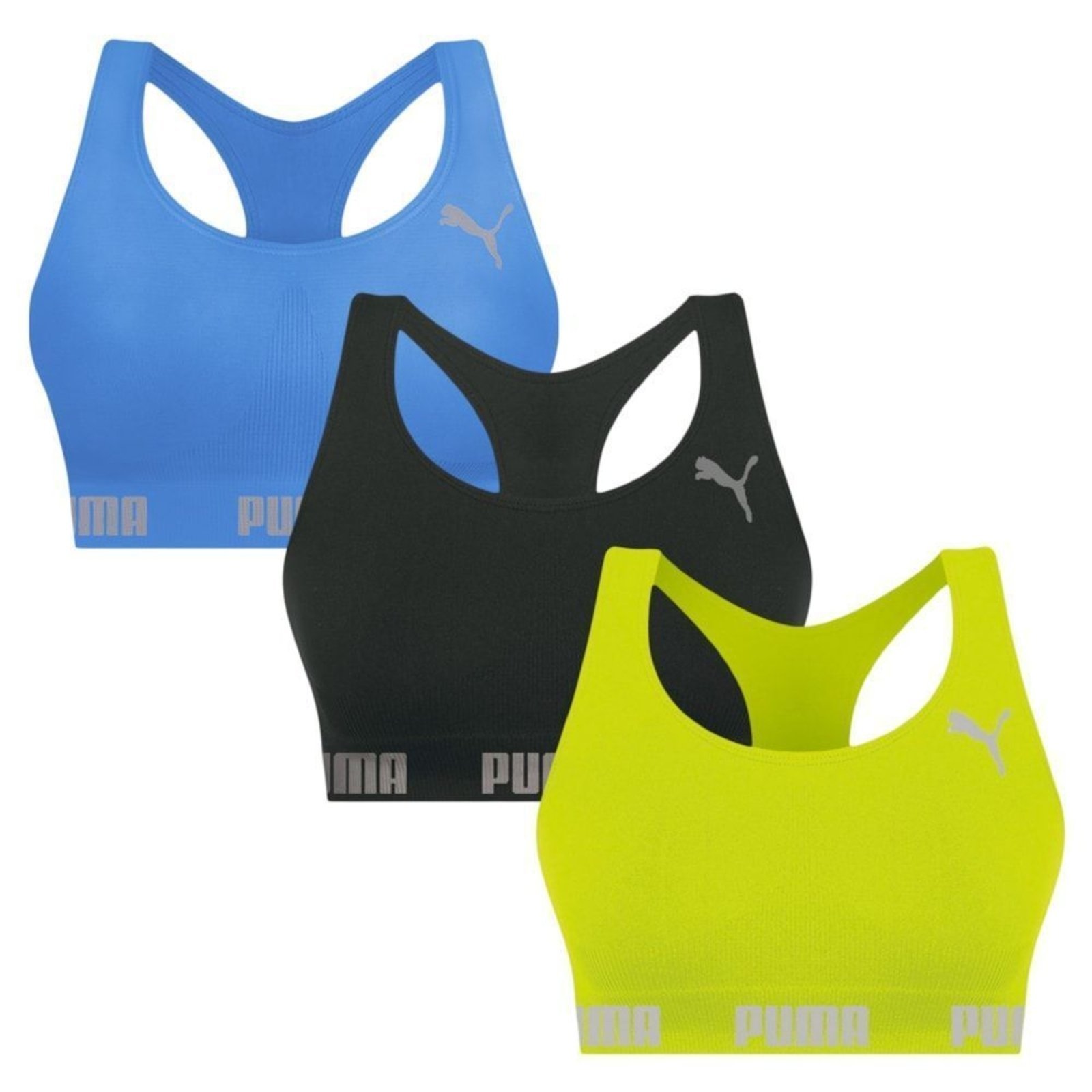 Kit 3 Tops Puma Nadador Sem Costura Feminino – Verde – puma