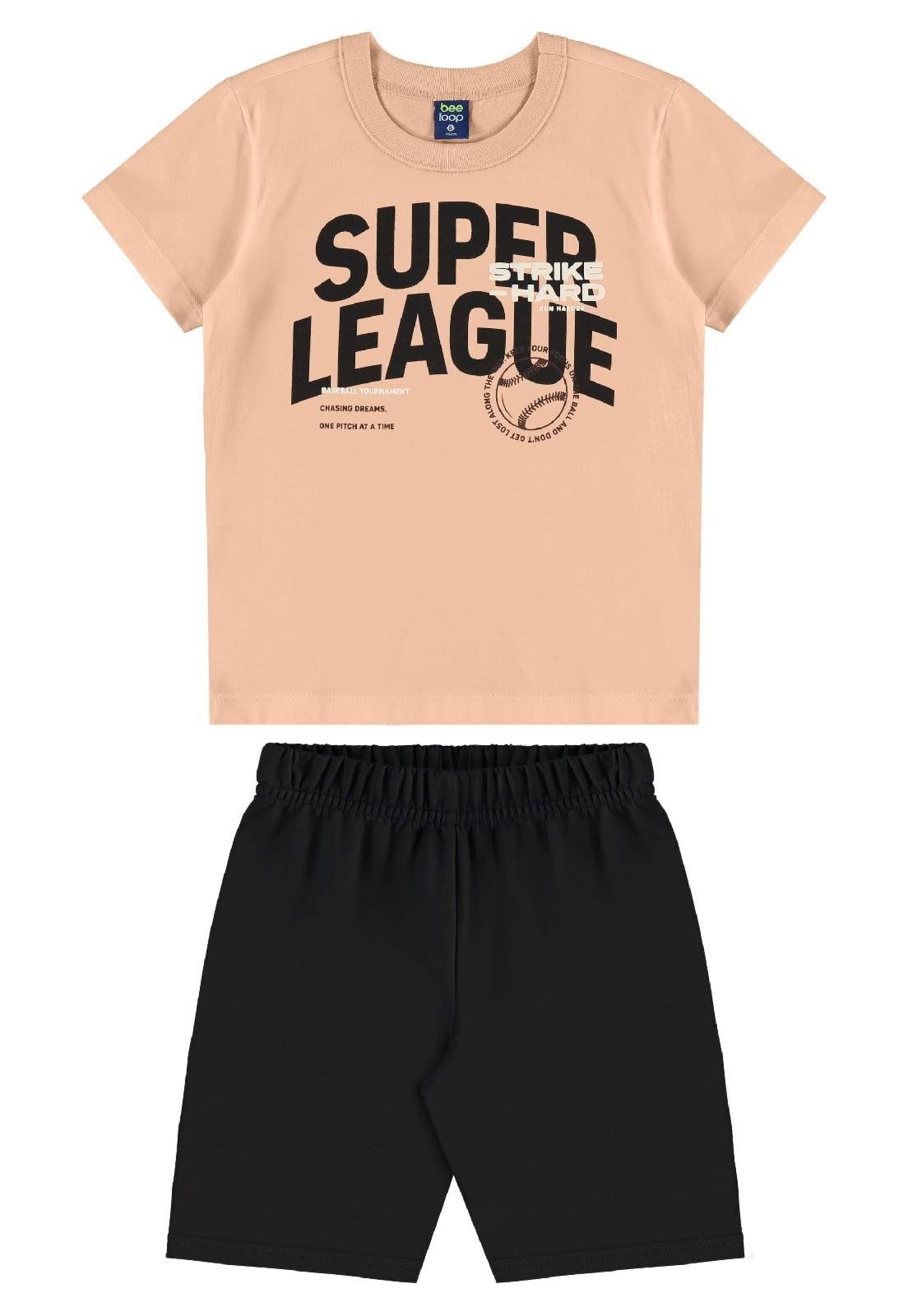 Infantil - Conjunto Super League Camiseta Bee Loop Branco