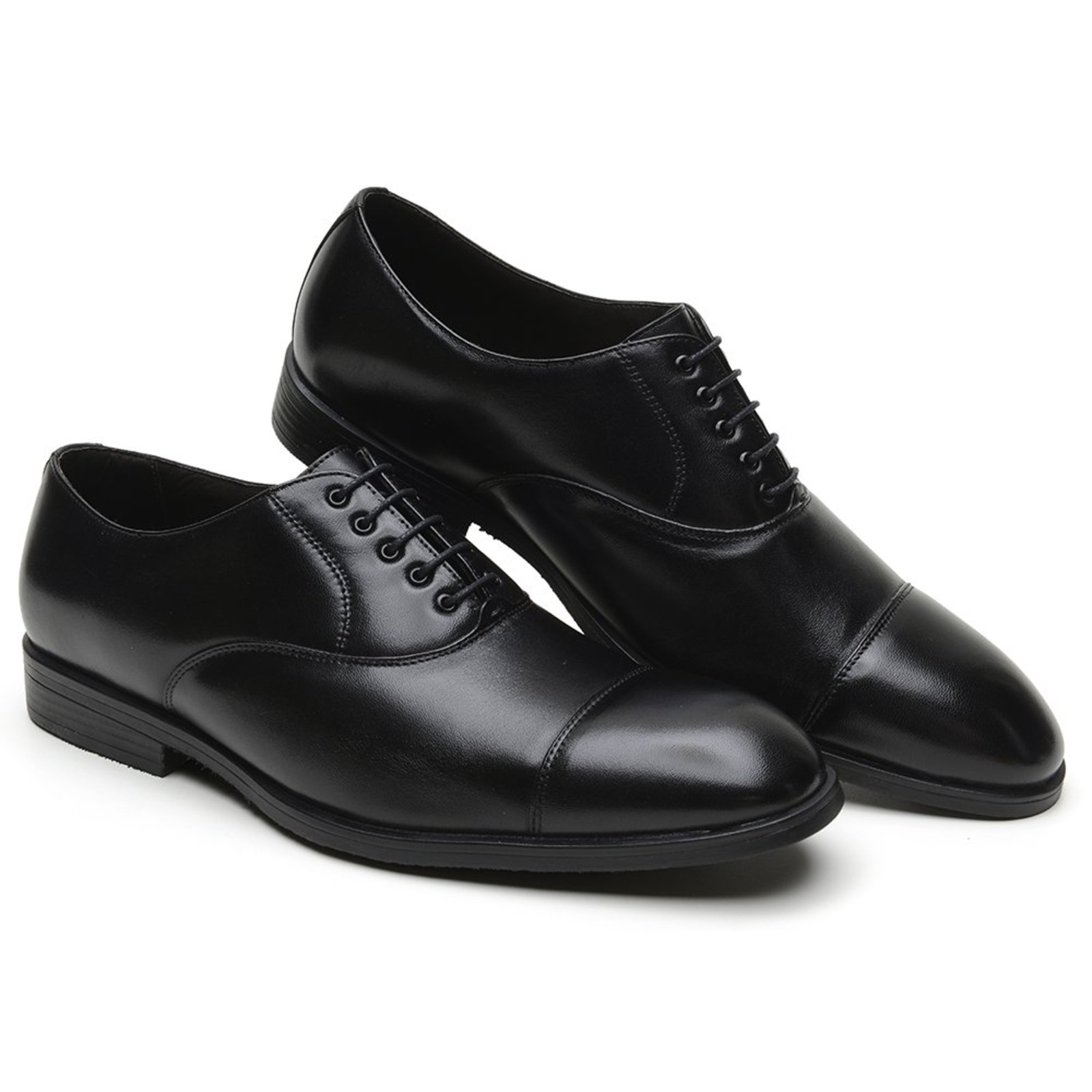 Sapato Social Masculino Verítimo Em Couro Casual Oxford Derby Sola Borracha Macio Preto