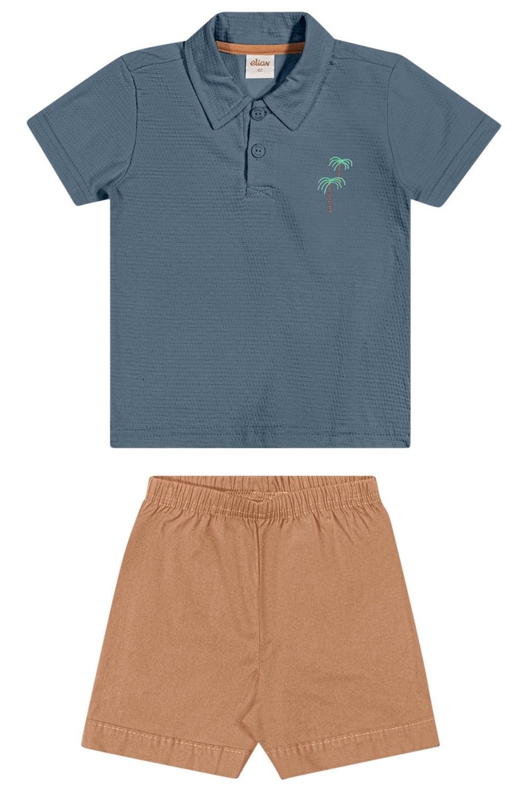 Infantil - Conjunto Menino Polo Bordada Elian Azul