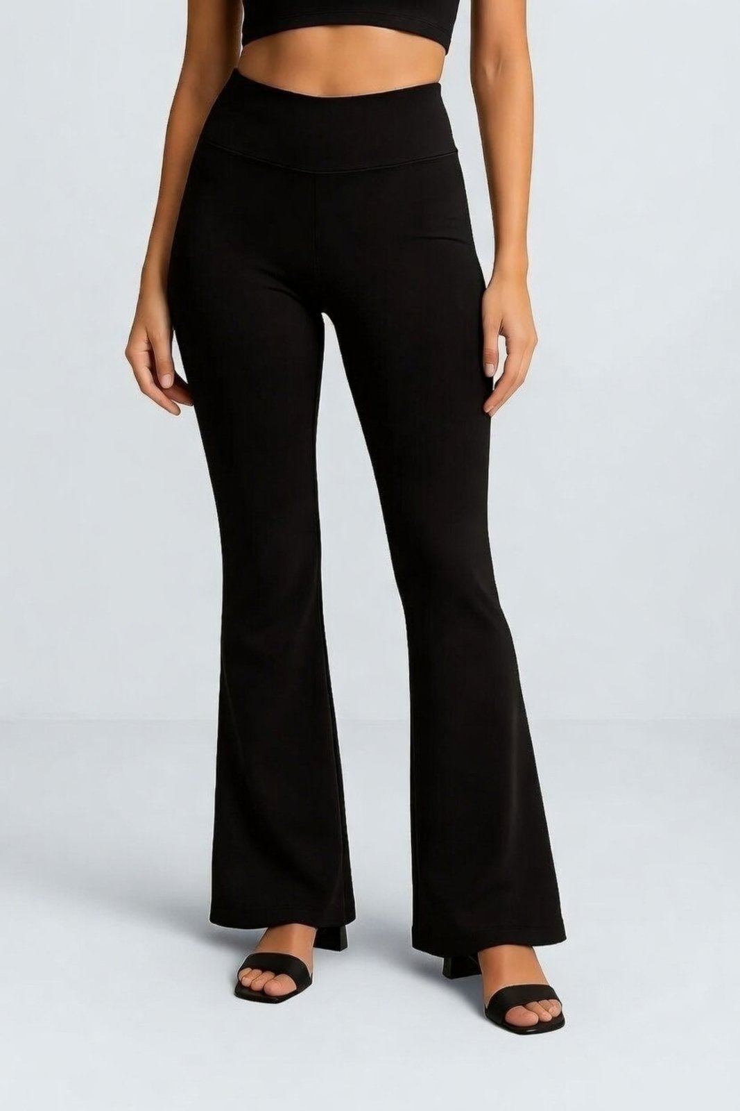 Calça Flare Bailarina D Bell Outlet Fashion Básica Preta