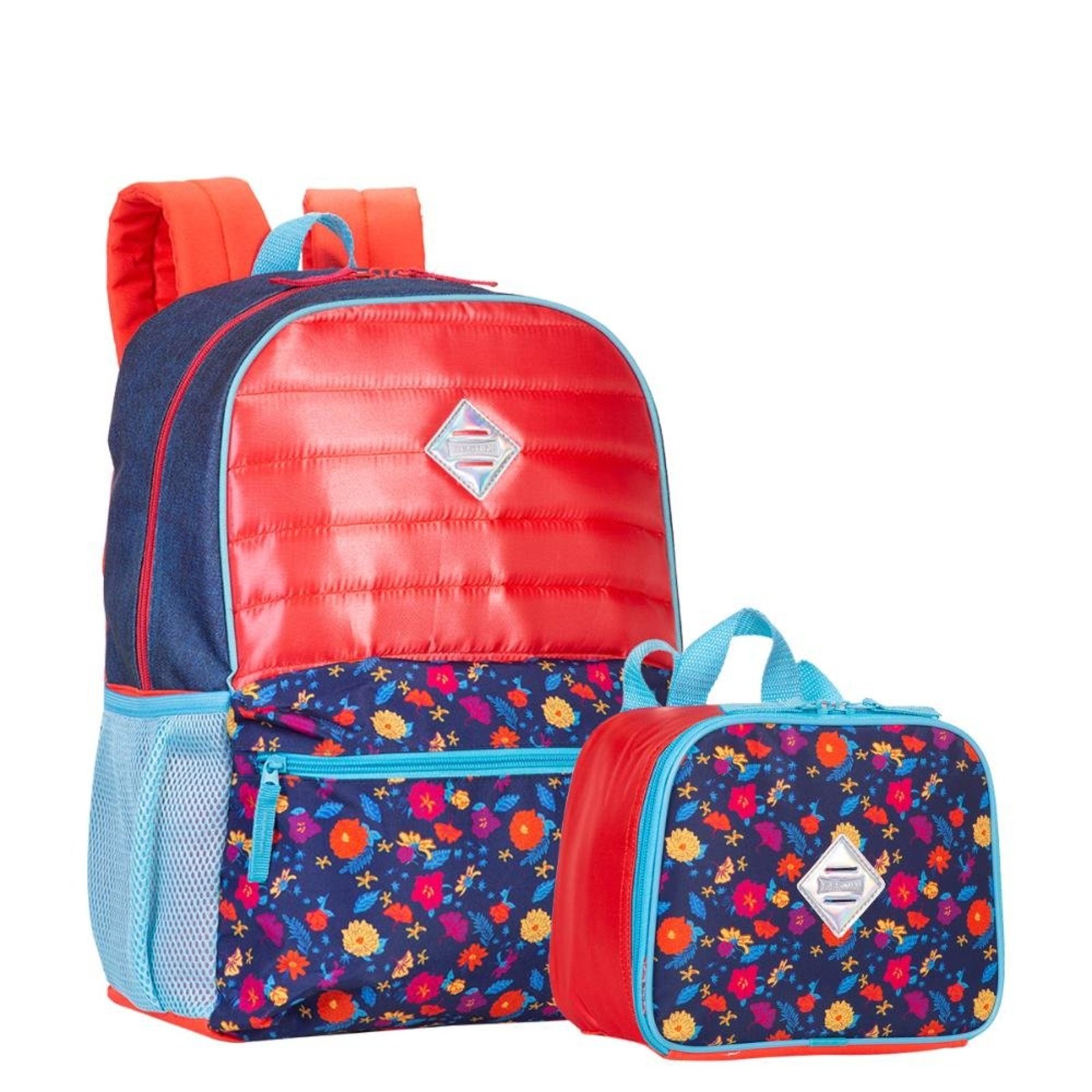 Infantil - Kit Mochila Grande e Lancheira Sestini M Plus Coral - Colorido