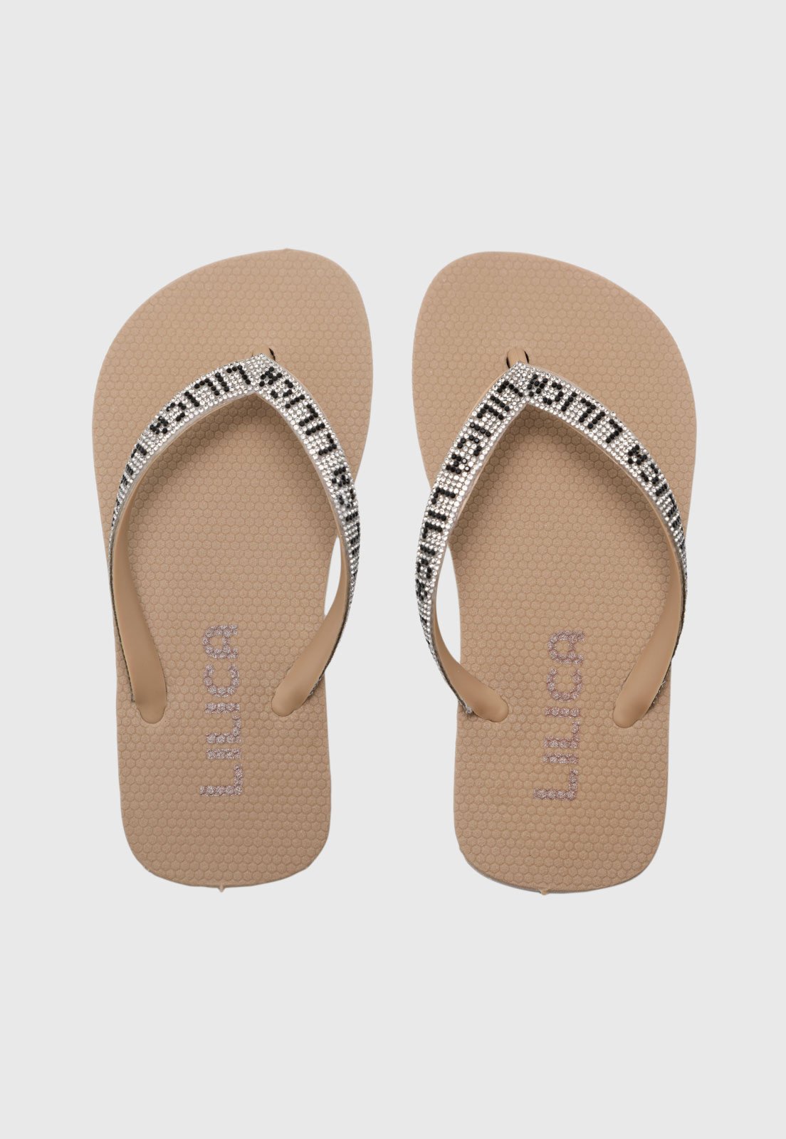 Infantil - Chinelo Lilica Ripilica Tiras Brilhantes Bege