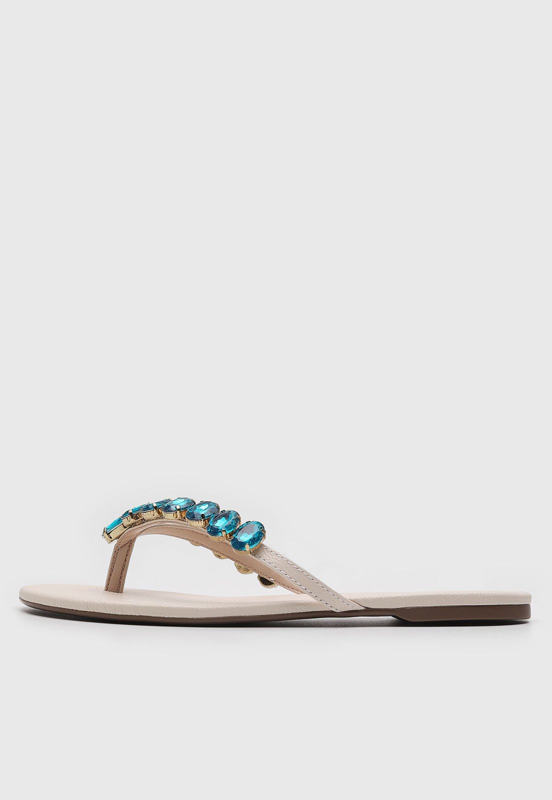 Rasteira Feminina Jorge Bischoff Pedrarias Off-White