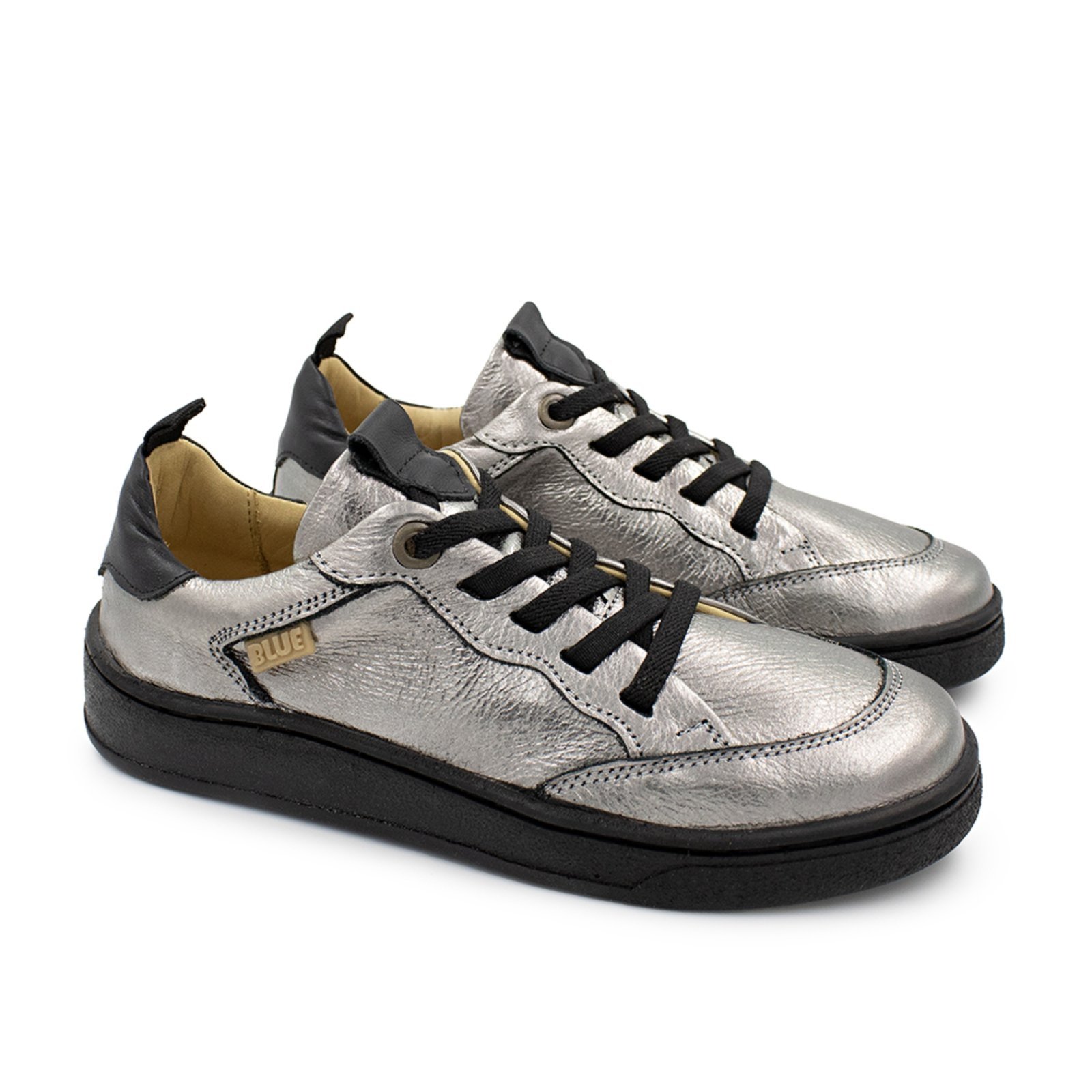 Vista 2 Infantil - Tênis Menina Blue Yasmim Couro Onix Blue Infantis cinza blue Blue Infantis cinza blue