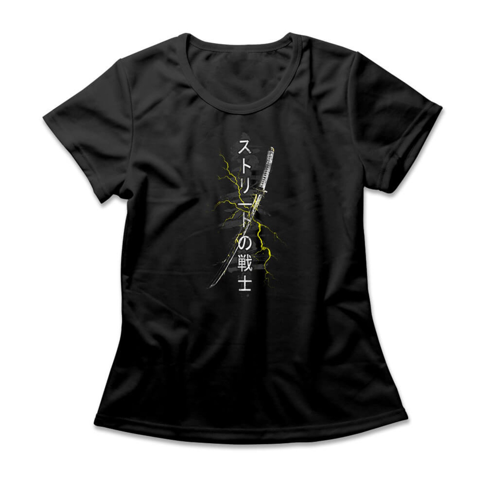 Camiseta Feminina Lightning Sword – Preto – Casual – Studio Geek