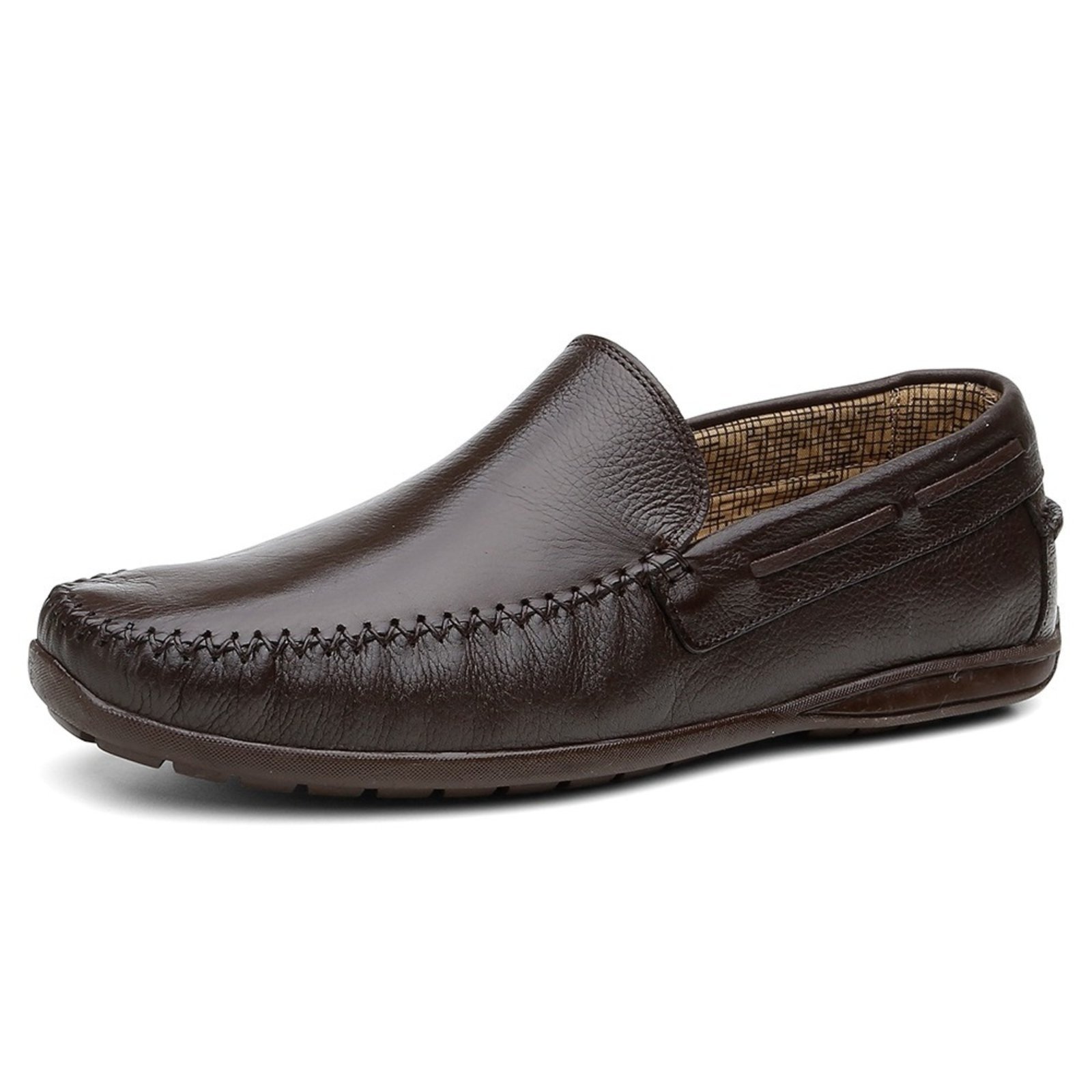 Mocassim Casual Centuria Tamanho Especial Couro Café