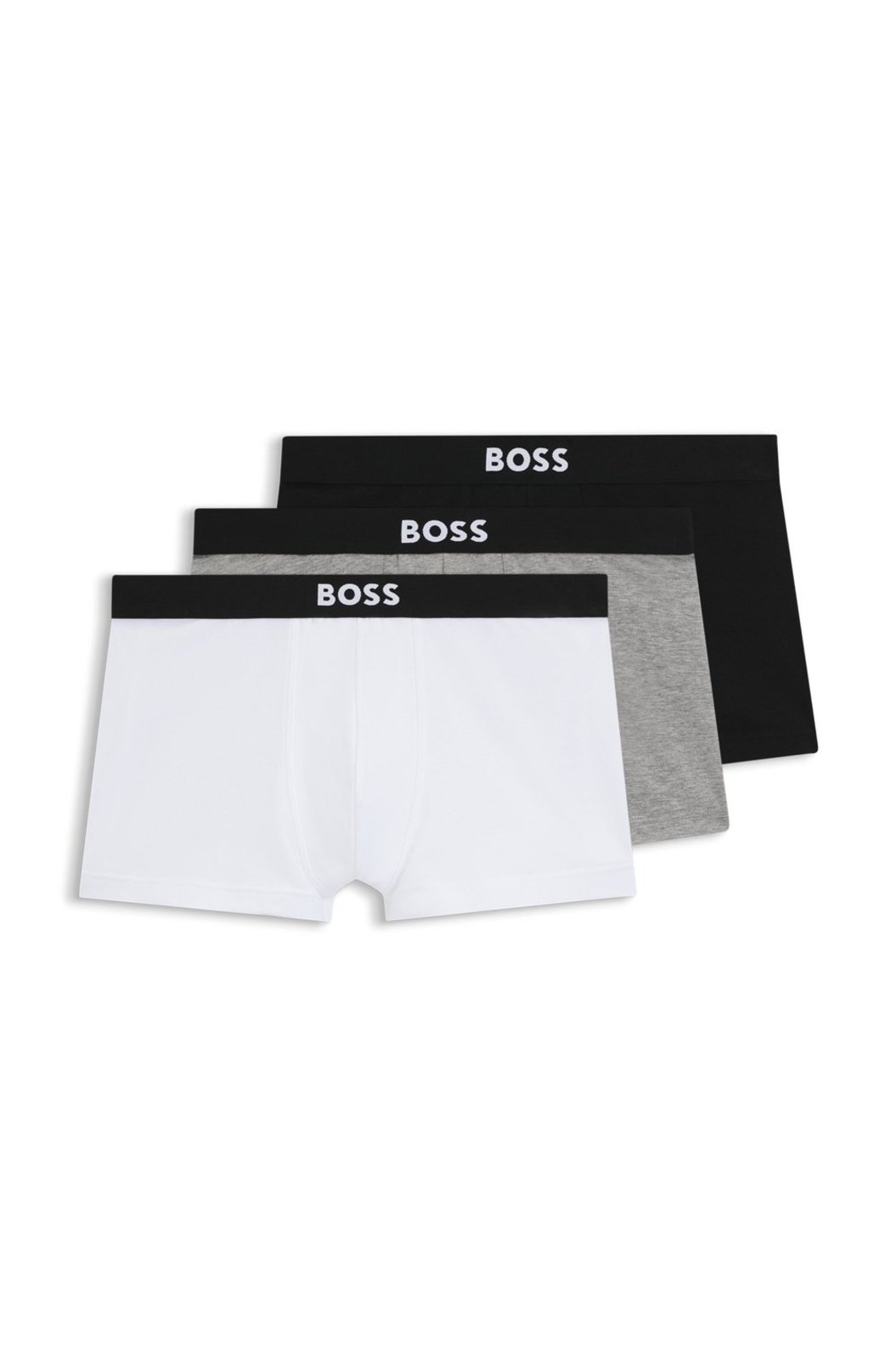 Pack De Três Cuecas De Algodão Elástico Com Logo