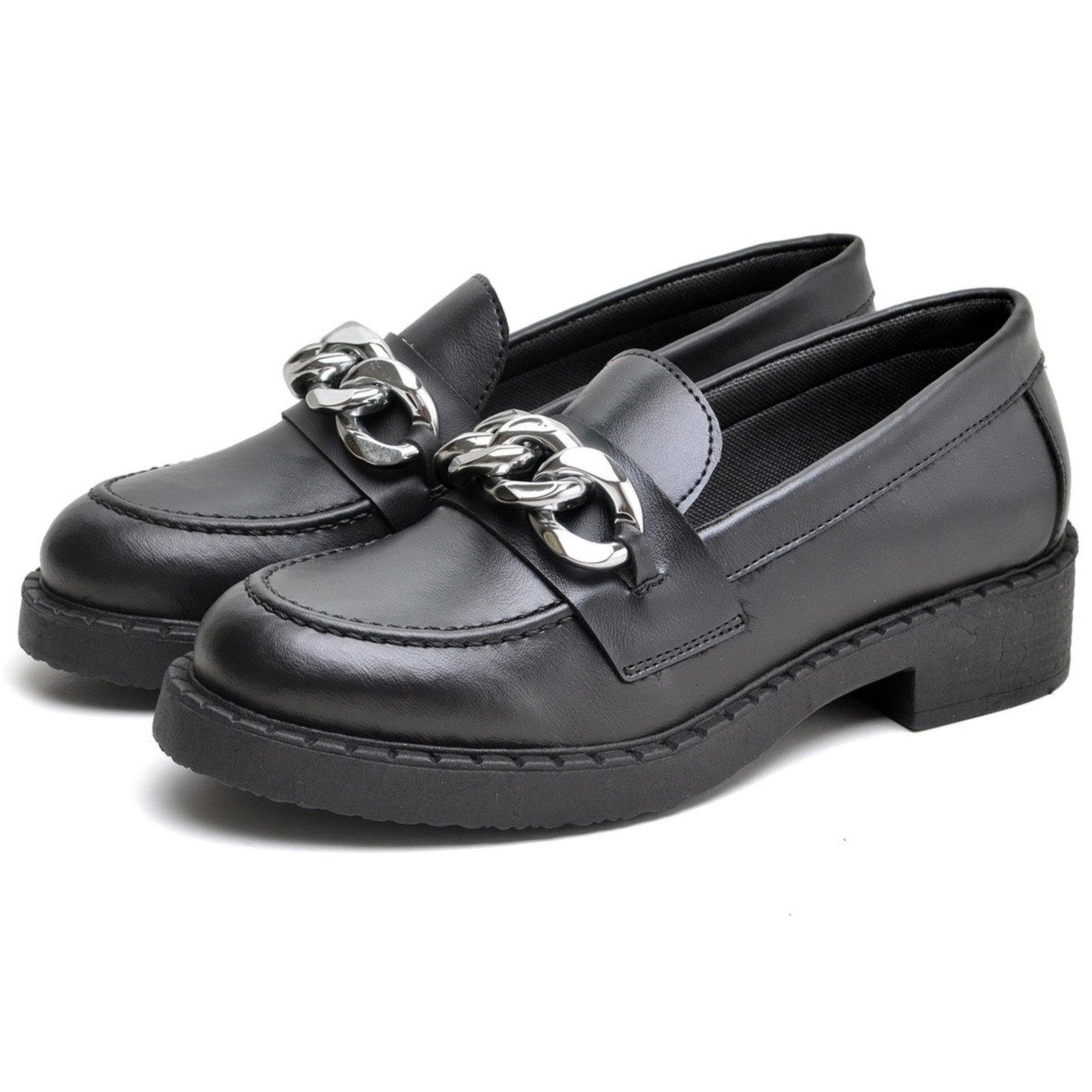 Sapato Mocassim Feminino de Salto DUBUY 1414FG Preto