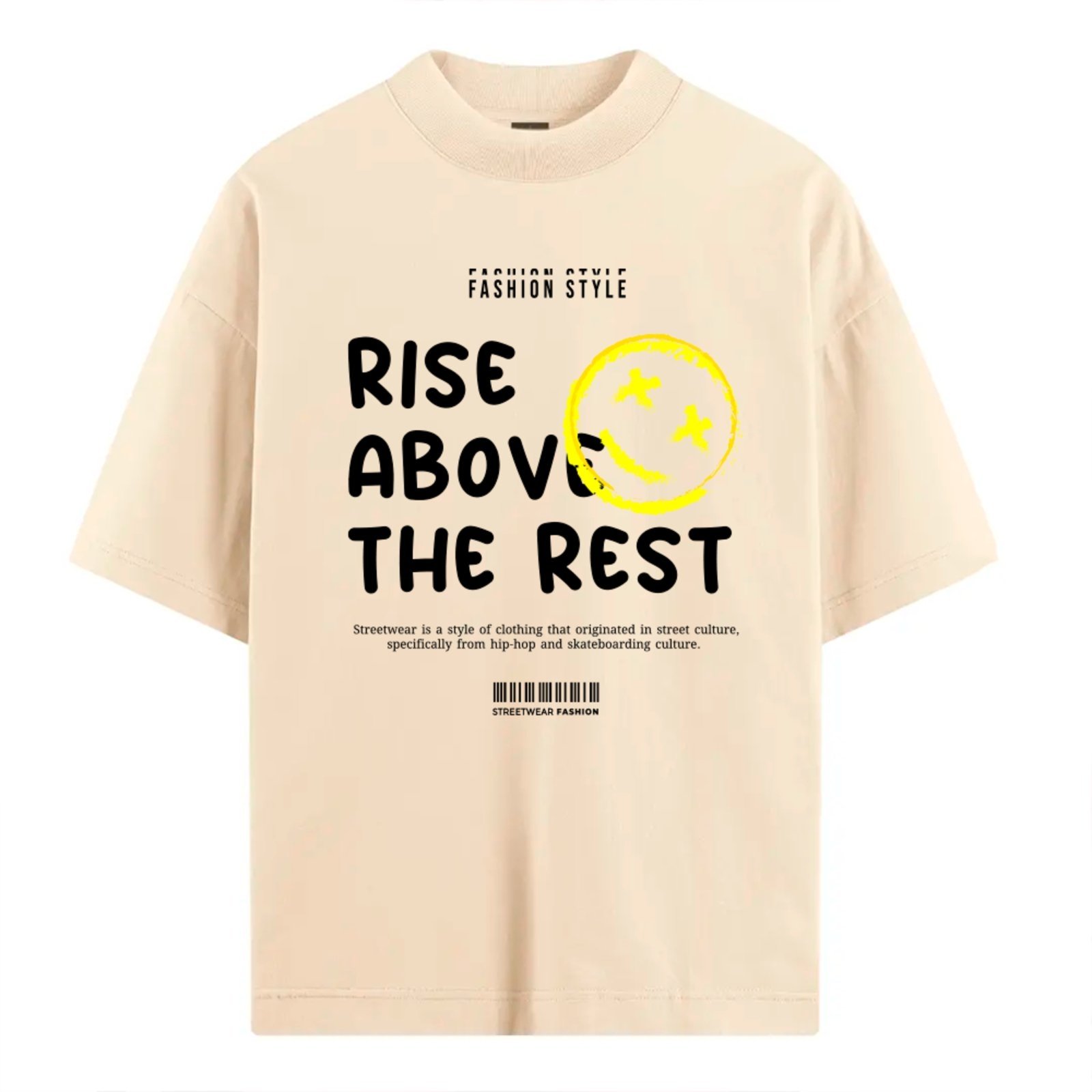 Camiseta Ousy Unissex Rise Above The Rest Fashion Style Básica Off White