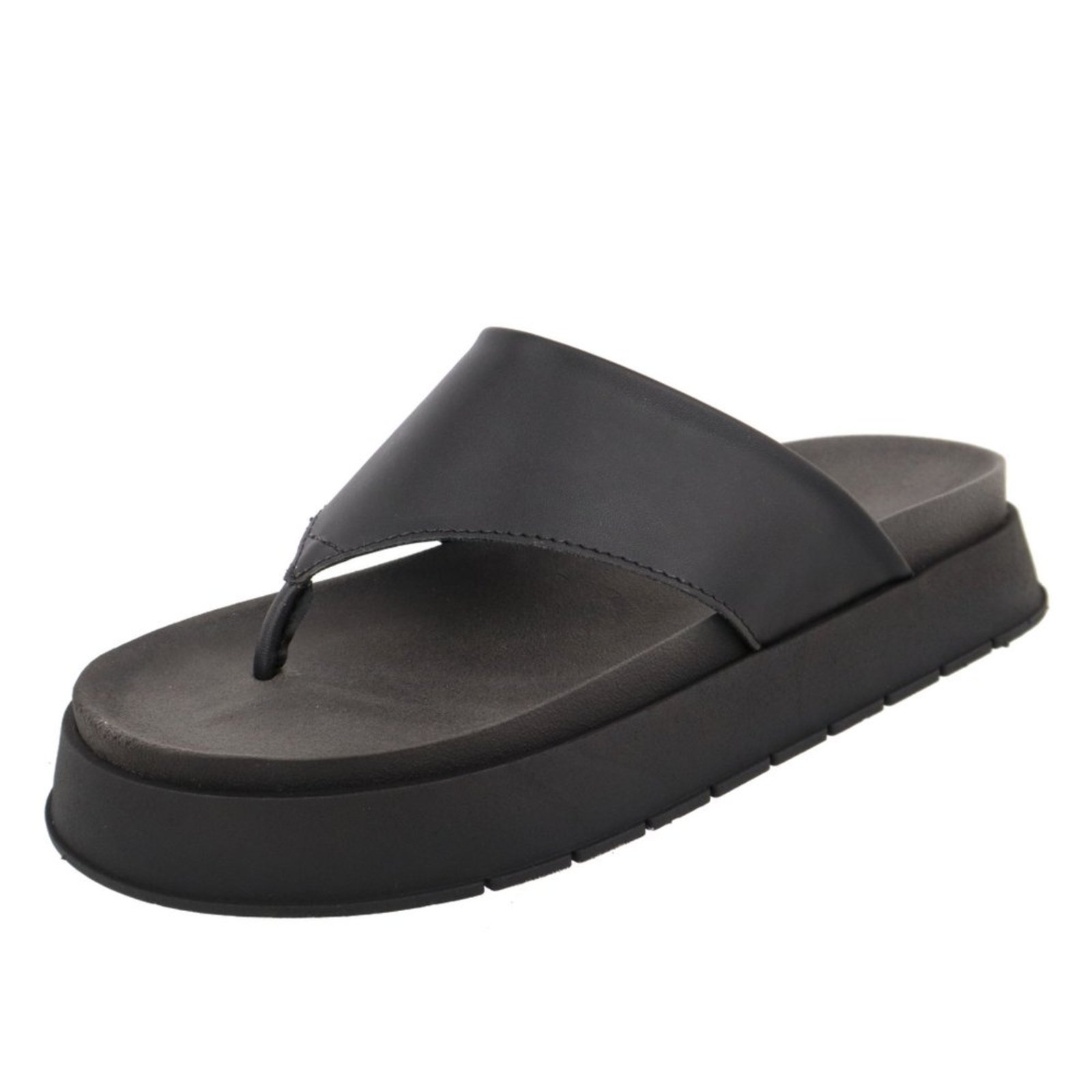 Sandália Papete Flatform de Dedo Macia Blogueira Agnes Veronez Preto