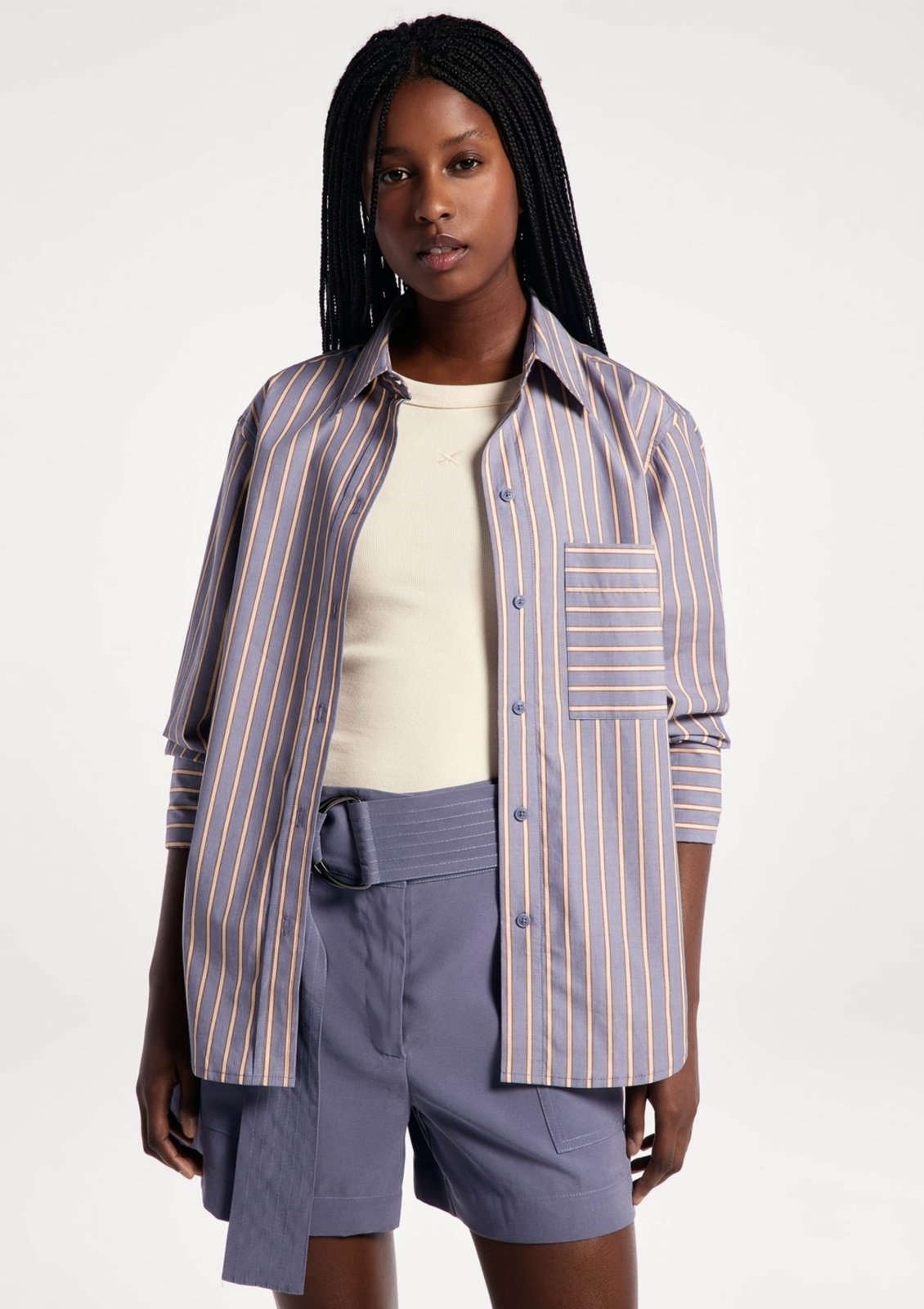 Vista 2 Camisa Feminina Manga Longa Fio Tinto Hering branco Hering branco