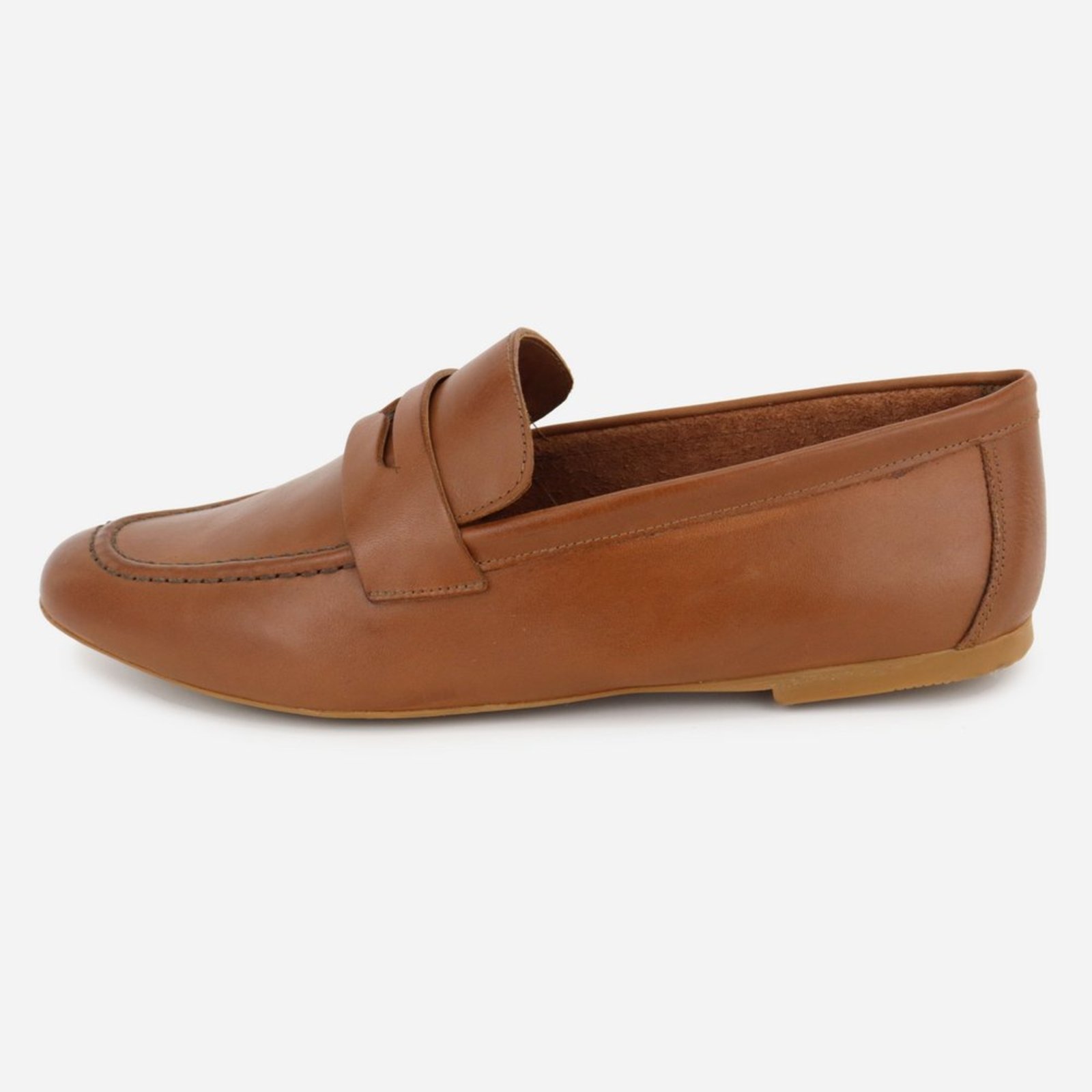 Loafer Casual Feminino Maria Paula Couro Caramelo