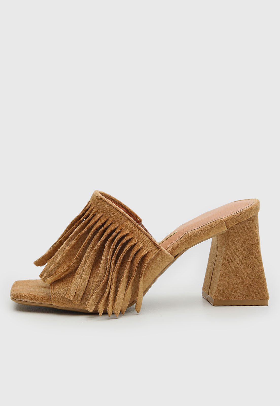 Sandália Feminina Vizzano Franjas Salto Bloco Caramelo