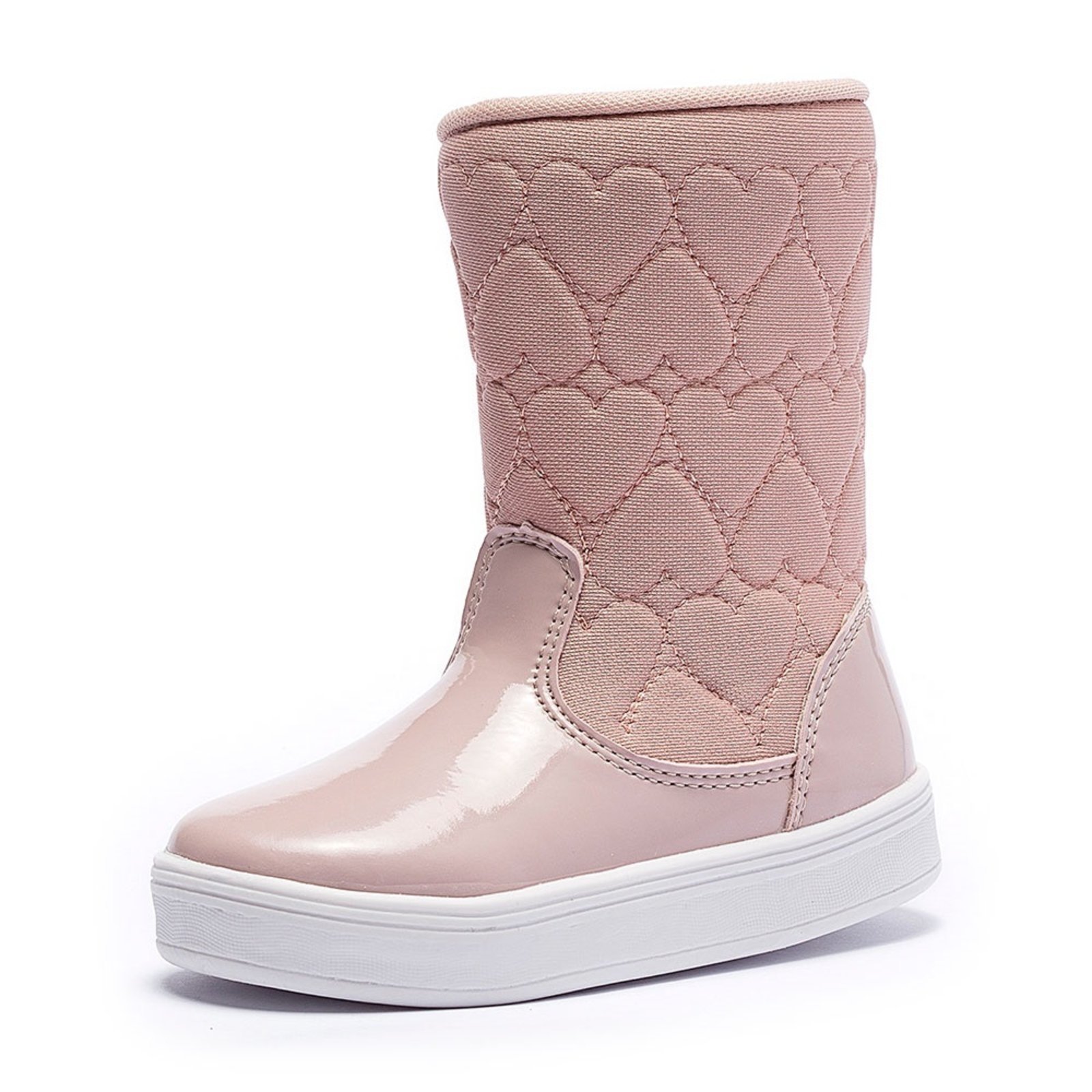 Infantil - Bota Tênis Feminina Tininha Menina Bordado Coração Rosê