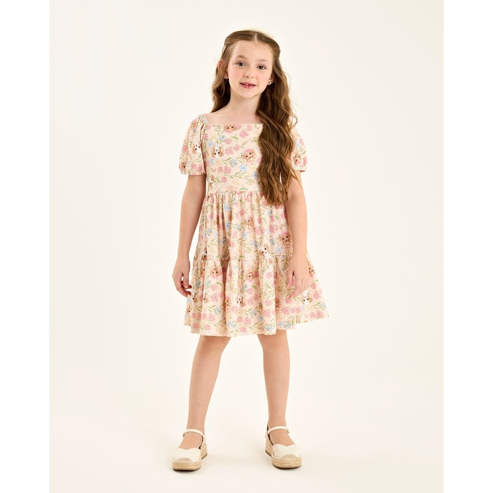 Infantil - Vestido Menina em Malha Canelada