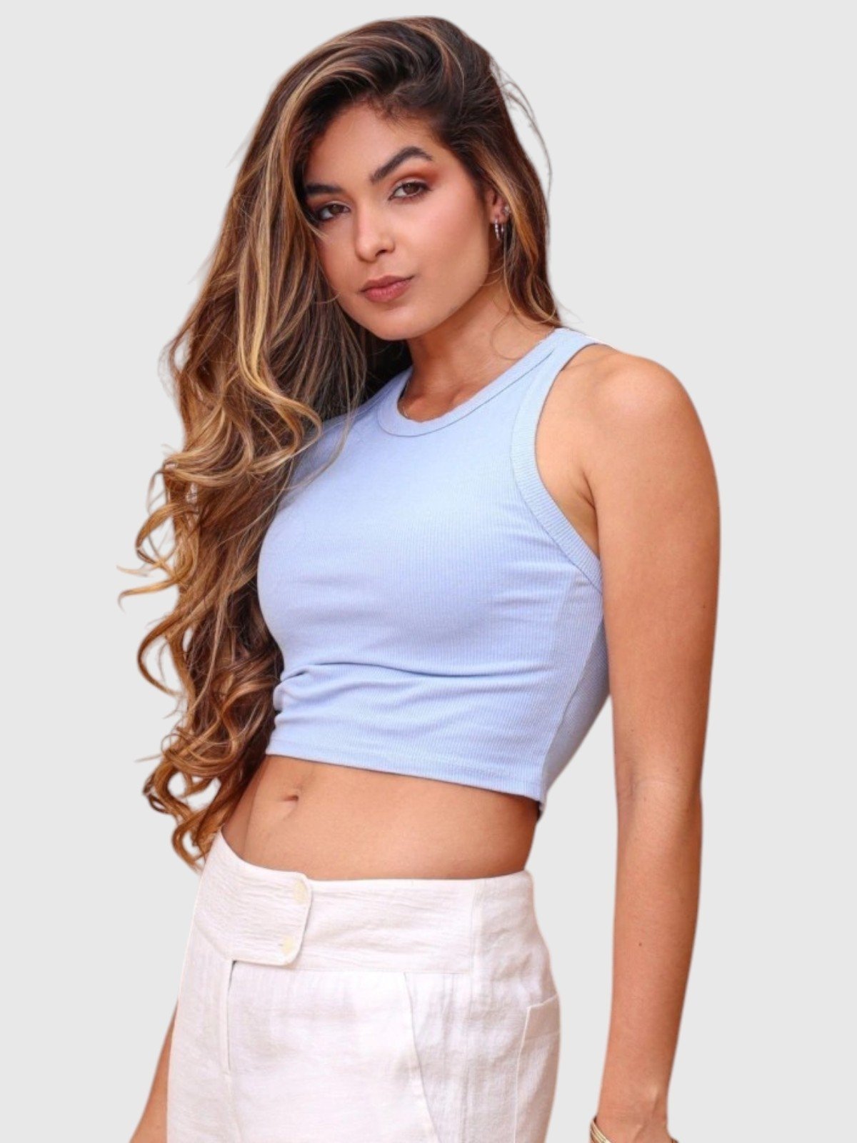 Regata Cropped D Bell Outlet Fashion Ribana Azul