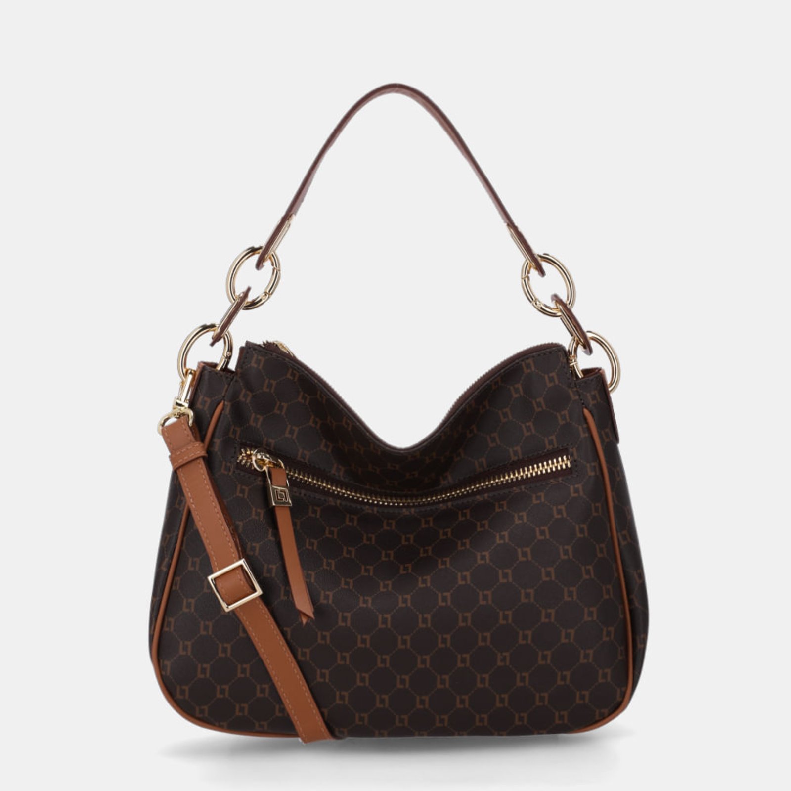 Bolsa Hobo Grande Monograma Ll Mocca - 10001036 Luz da Lua
